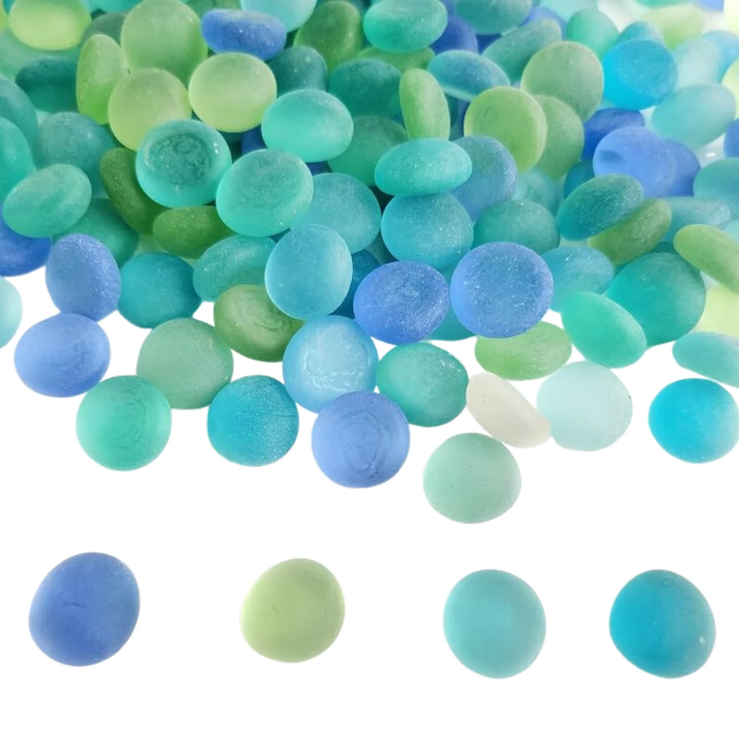 Glass Gem Stone, Flat Round Marbles Pebbles for Vase Fillers, Attractive pebbles for Aquarium Fish Tank. - Image 5