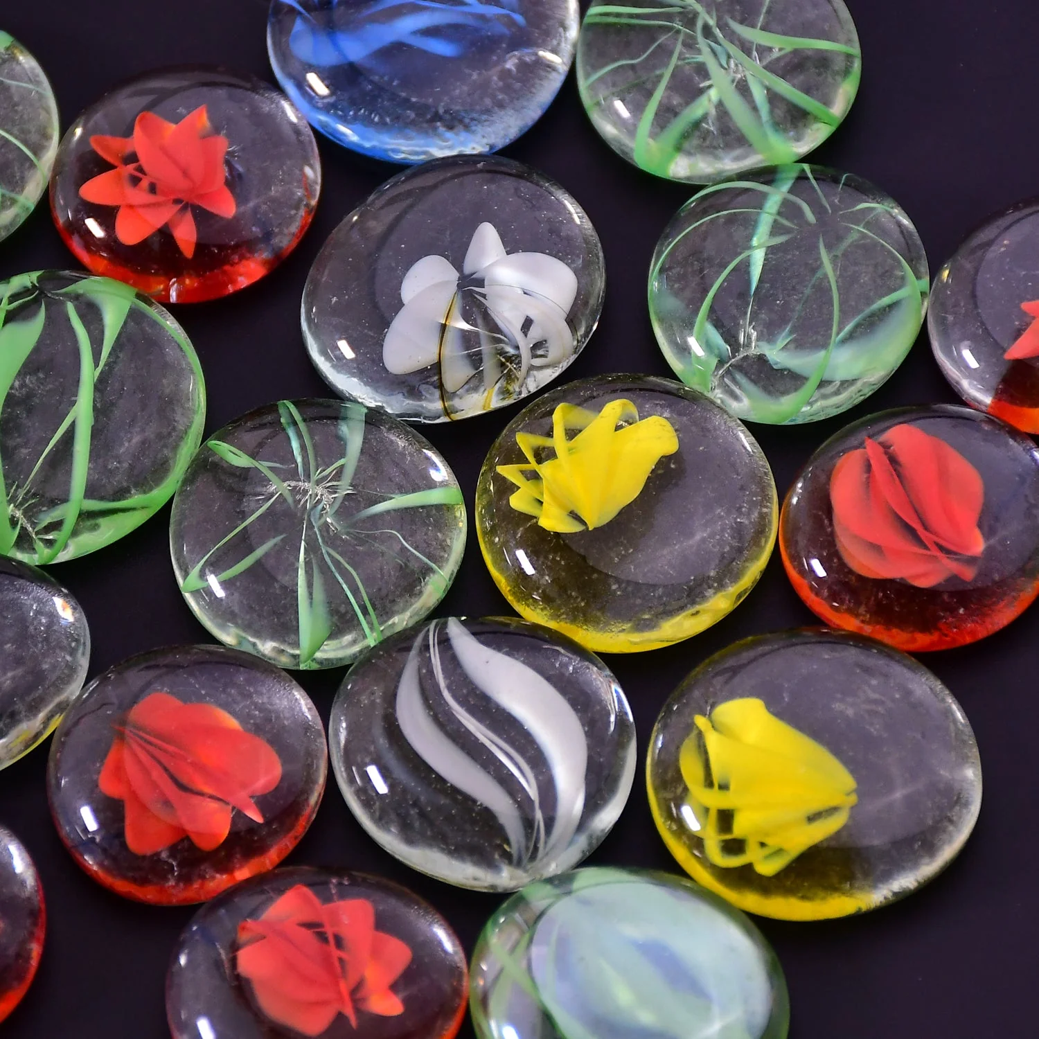 Glass Gem Stone, Flat Round Marbles Pebbles for Vase Fillers, Attractive pebbles for Aquarium Fish Tank. - Image 3