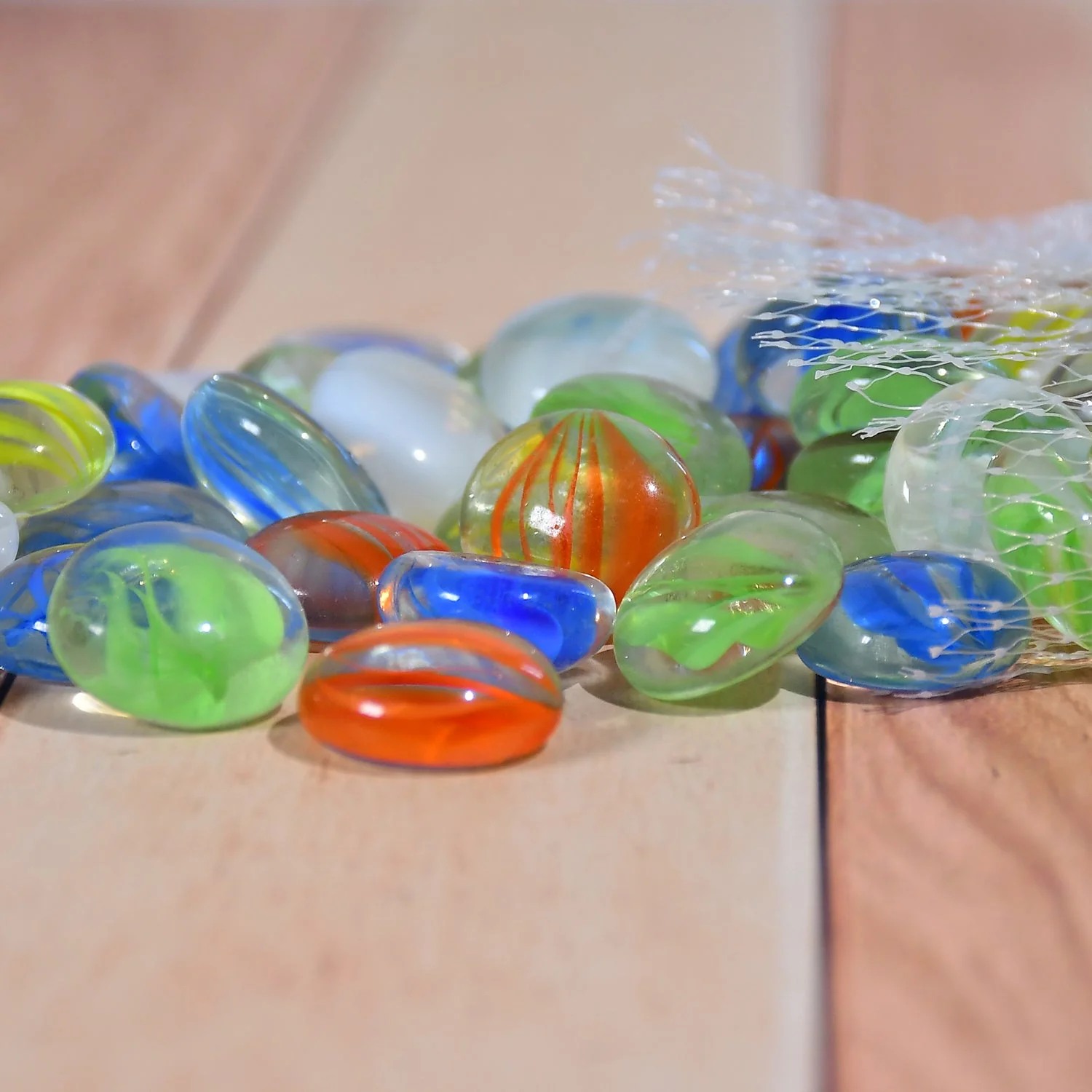 Glass Gem Stone, Flat Round Marbles Pebbles - Image 3