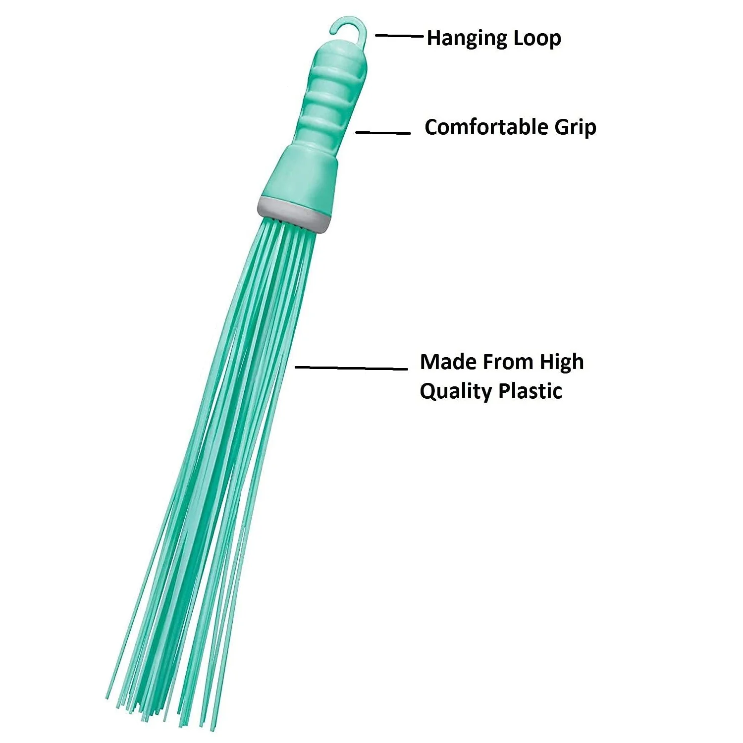 Plastic Hard Bristle Broom for Bathroom Floor Cleaning – Wet & Dry Scrubbing - Image 8