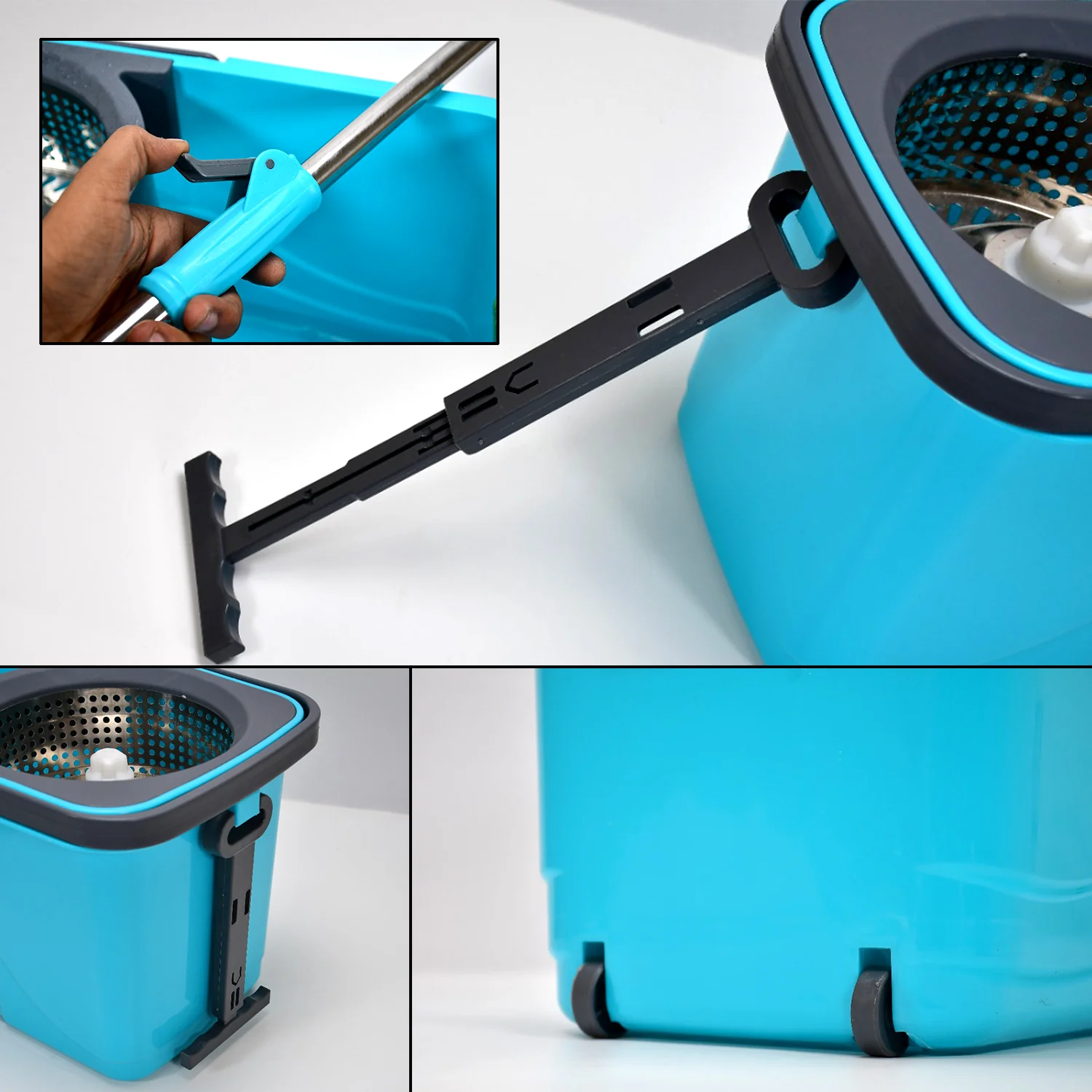 Quick Spin Mop – Plastic Floor Cleaner with Big Bucket & Easy Wheels - Image 3