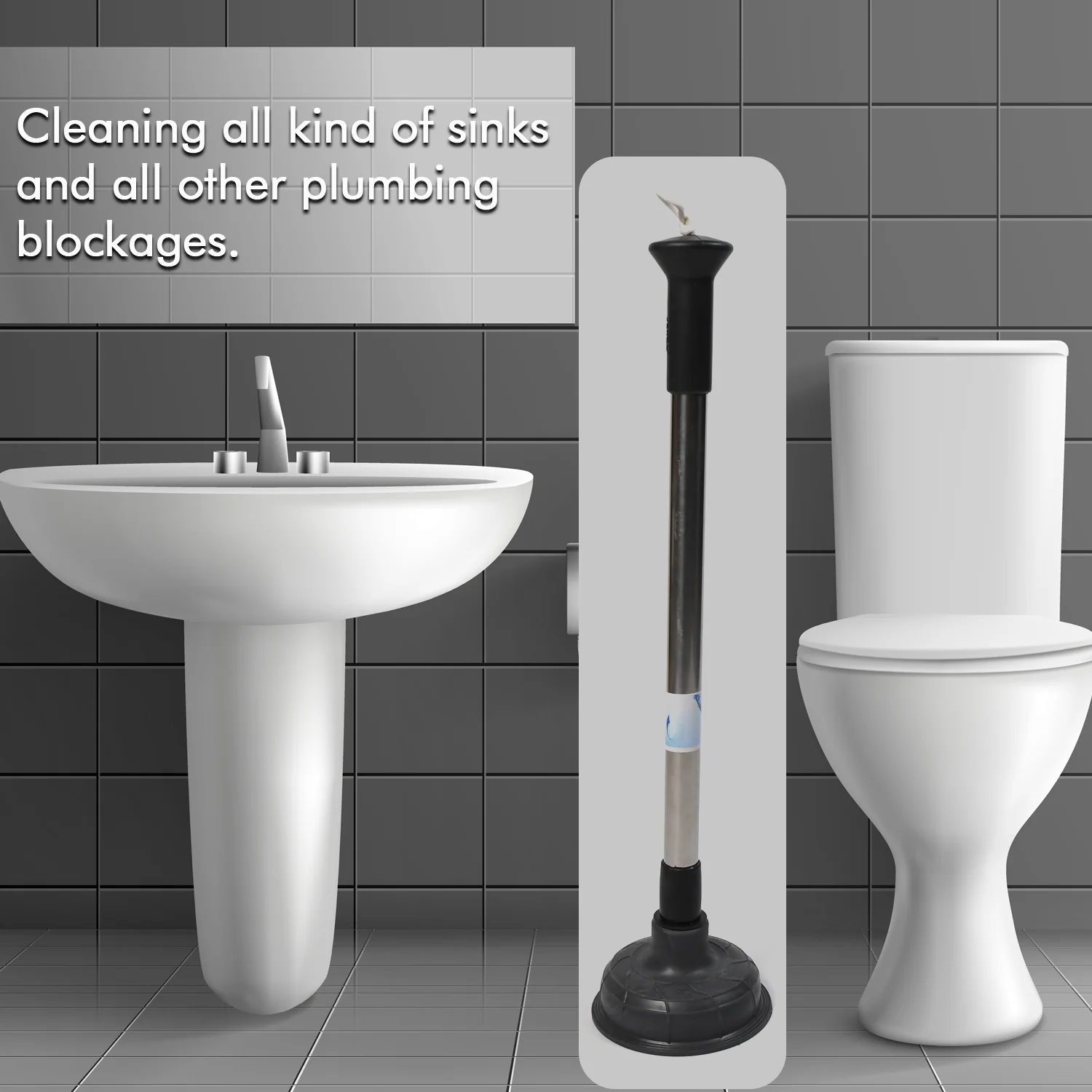 Drain Unblocker Pump for Kitchen, Sink & Toilet Cleaning - Image 5
