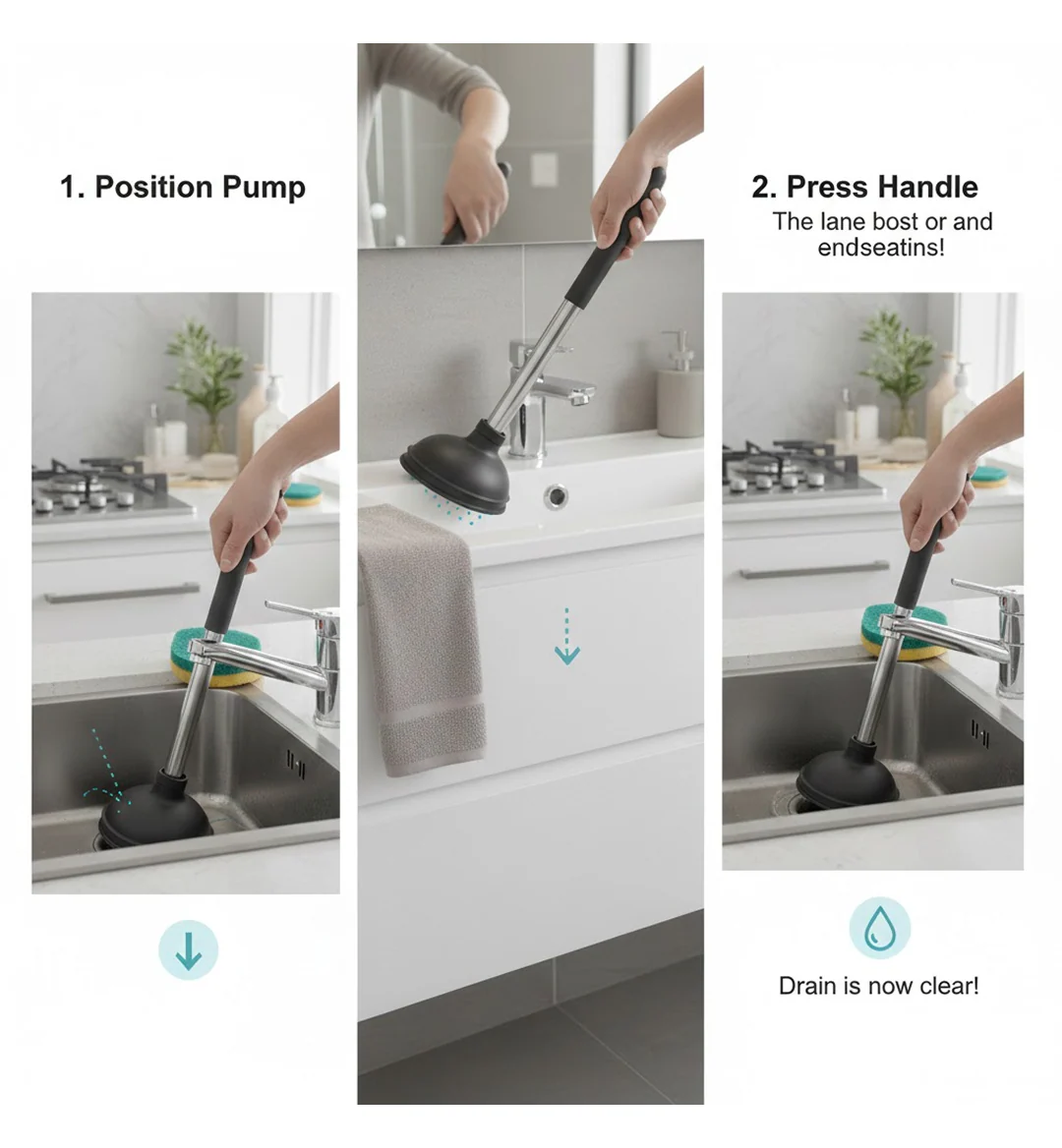 Drain Unblocker Pump for Kitchen, Sink & Toilet Cleaning - Image 8