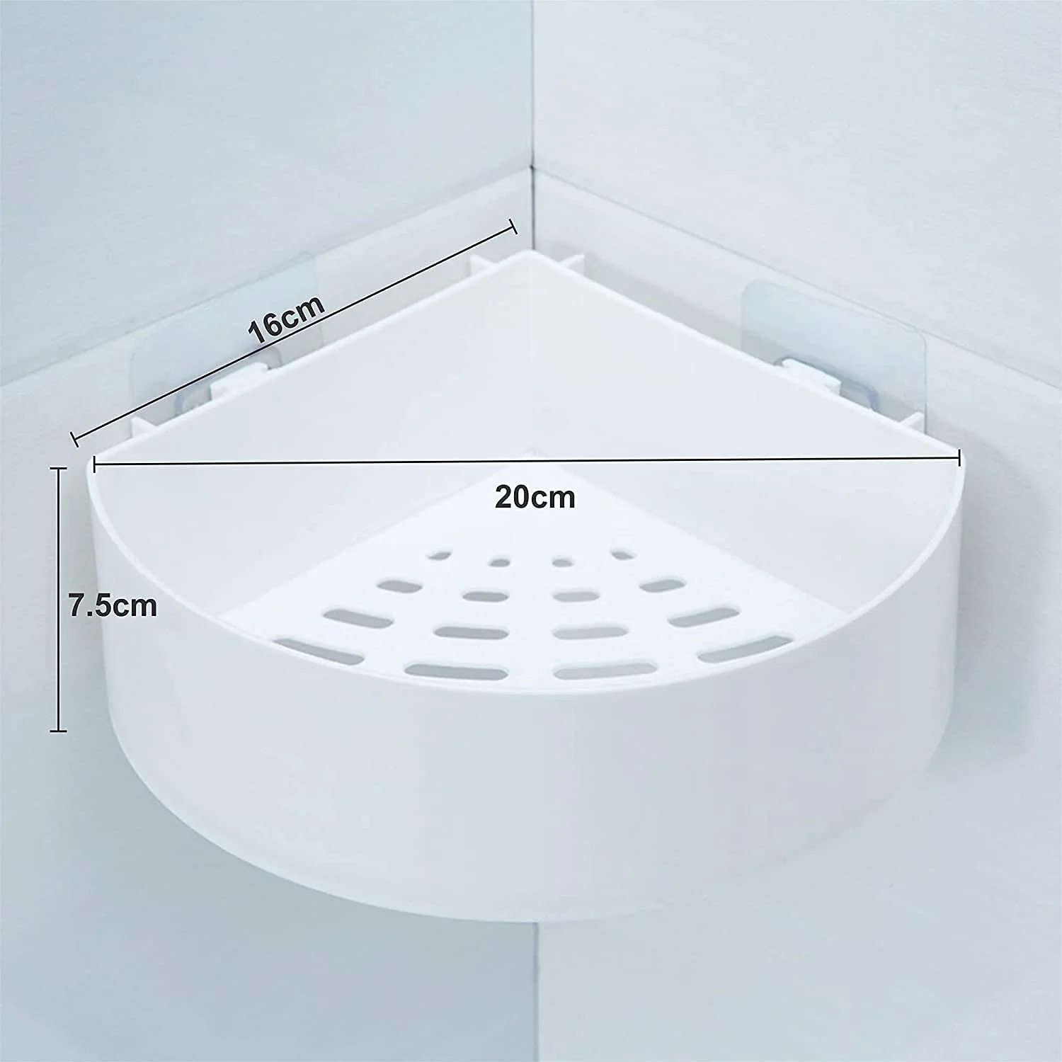 Corner Shelf Bathroom Kitchen Rack Self Adhesive Wall Mount Storage Basket - Image 6