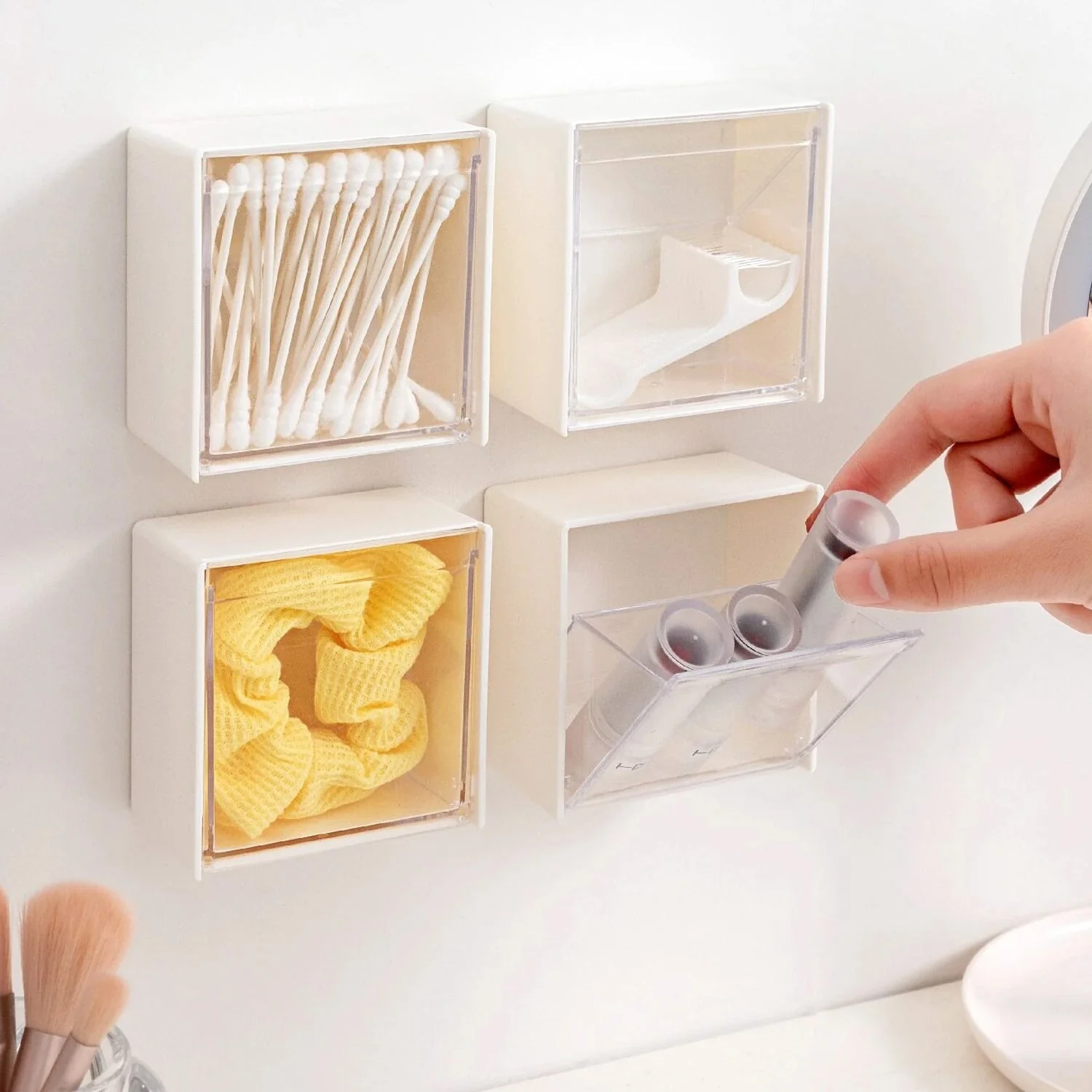 4037Adhesive Wall Mounted Flip Storage Box Holder Small Object Storage Case ( 1 pcs ) - Image 6