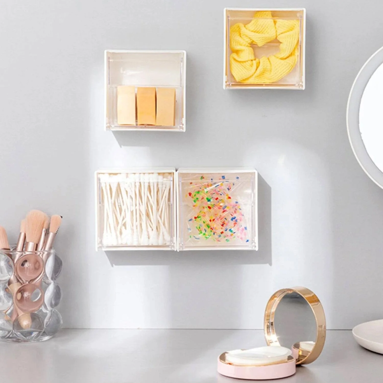 4037Adhesive Wall Mounted Flip Storage Box Holder Small Object Storage Case ( 1 pcs ) - Image 9