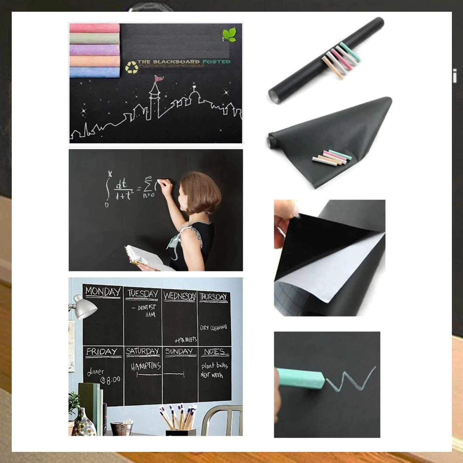 Blackboard Erasable Wall Sticker Chalkboard Sticker Wall Stickers Mural - Image 3