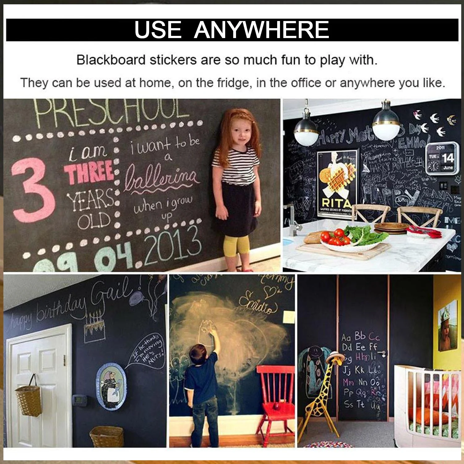 Blackboard Erasable Wall Sticker Chalkboard Sticker Wall Stickers Mural - Image 5