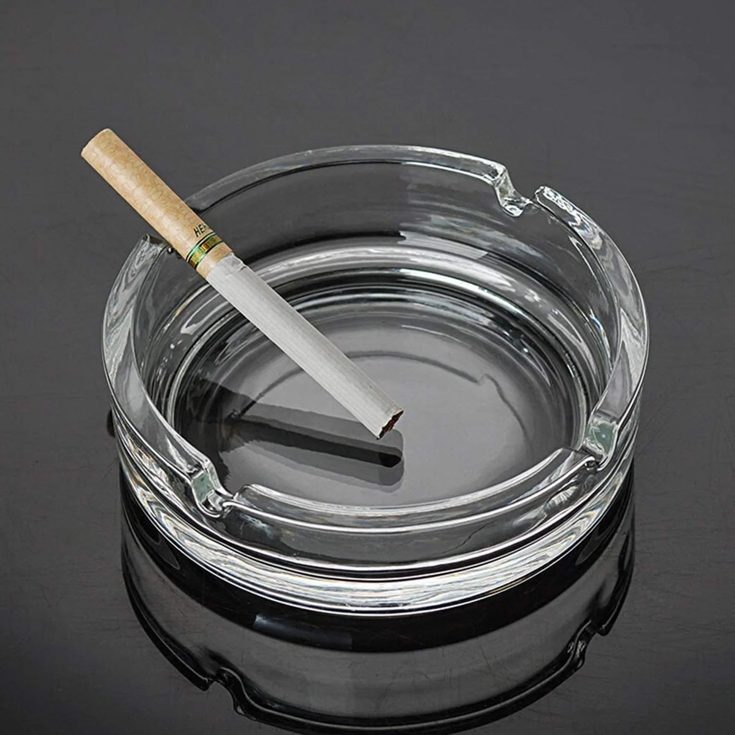 Glass Crystal Round Ashtray for Cigar & Cigarettes – Home & Office Table Decor - Image 7