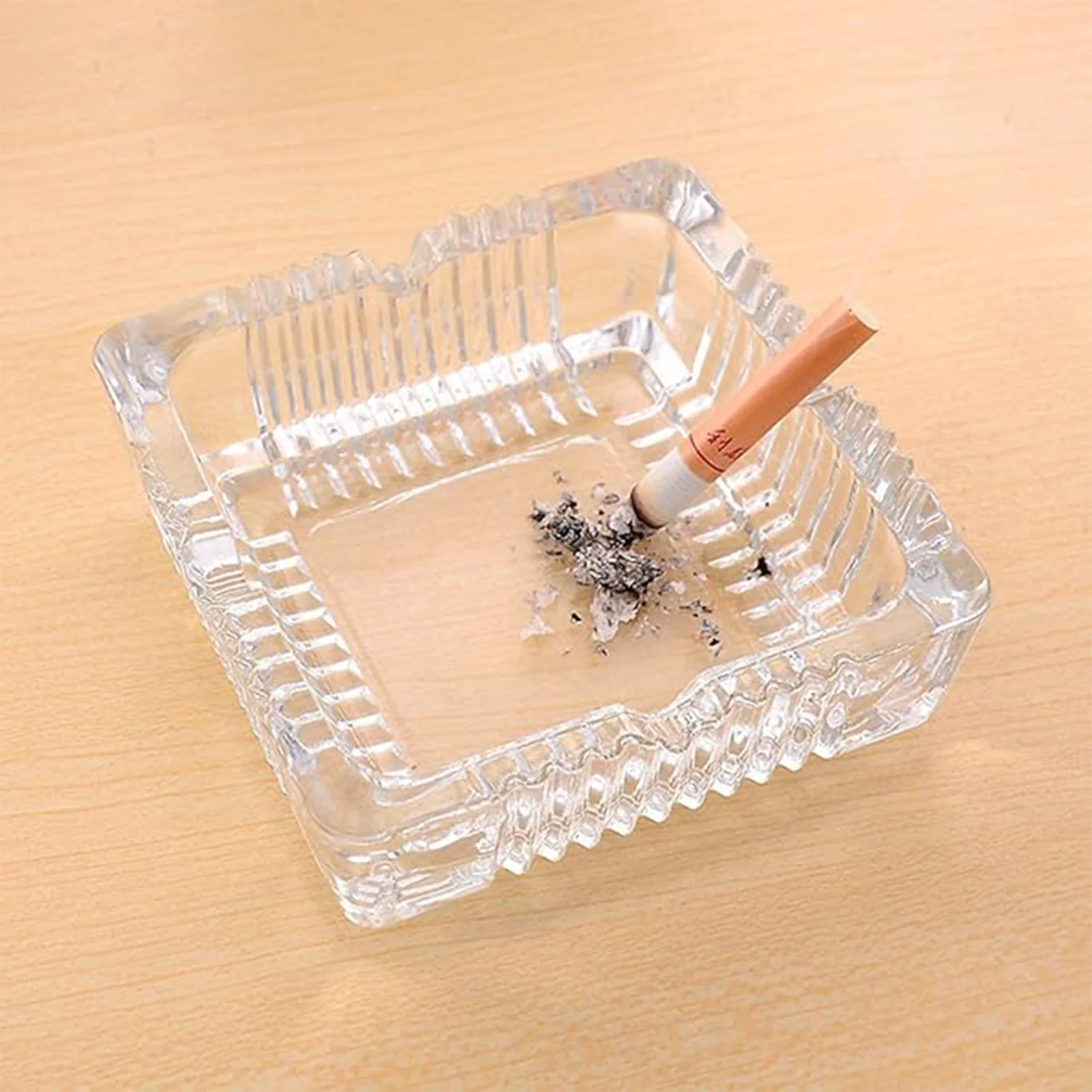 Square Glass Misti Crystal Quality Cigar Cigarette Ashtray - Image 3