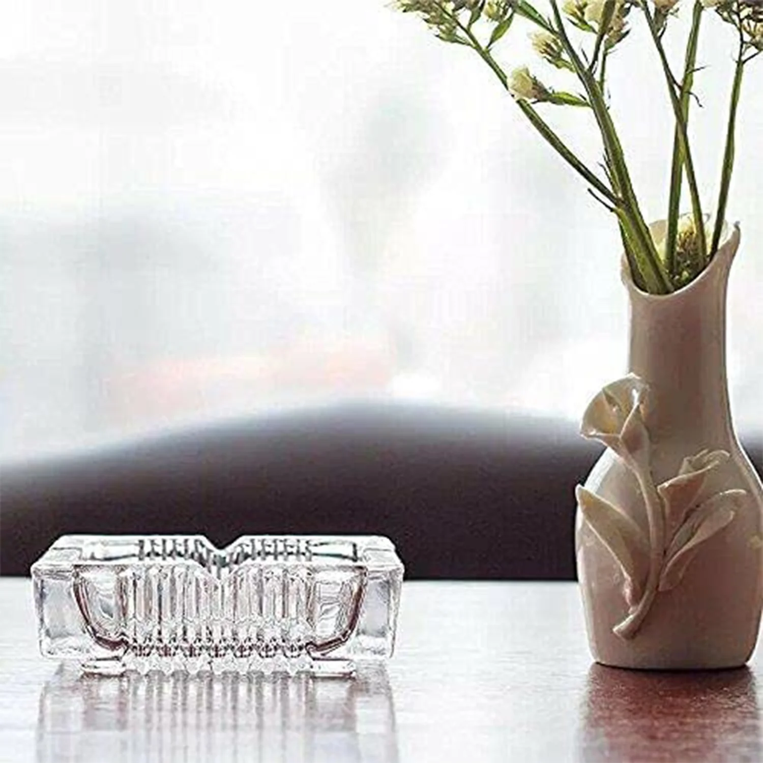 Square Glass Misti Crystal Quality Cigar Cigarette Ashtray - Image 6