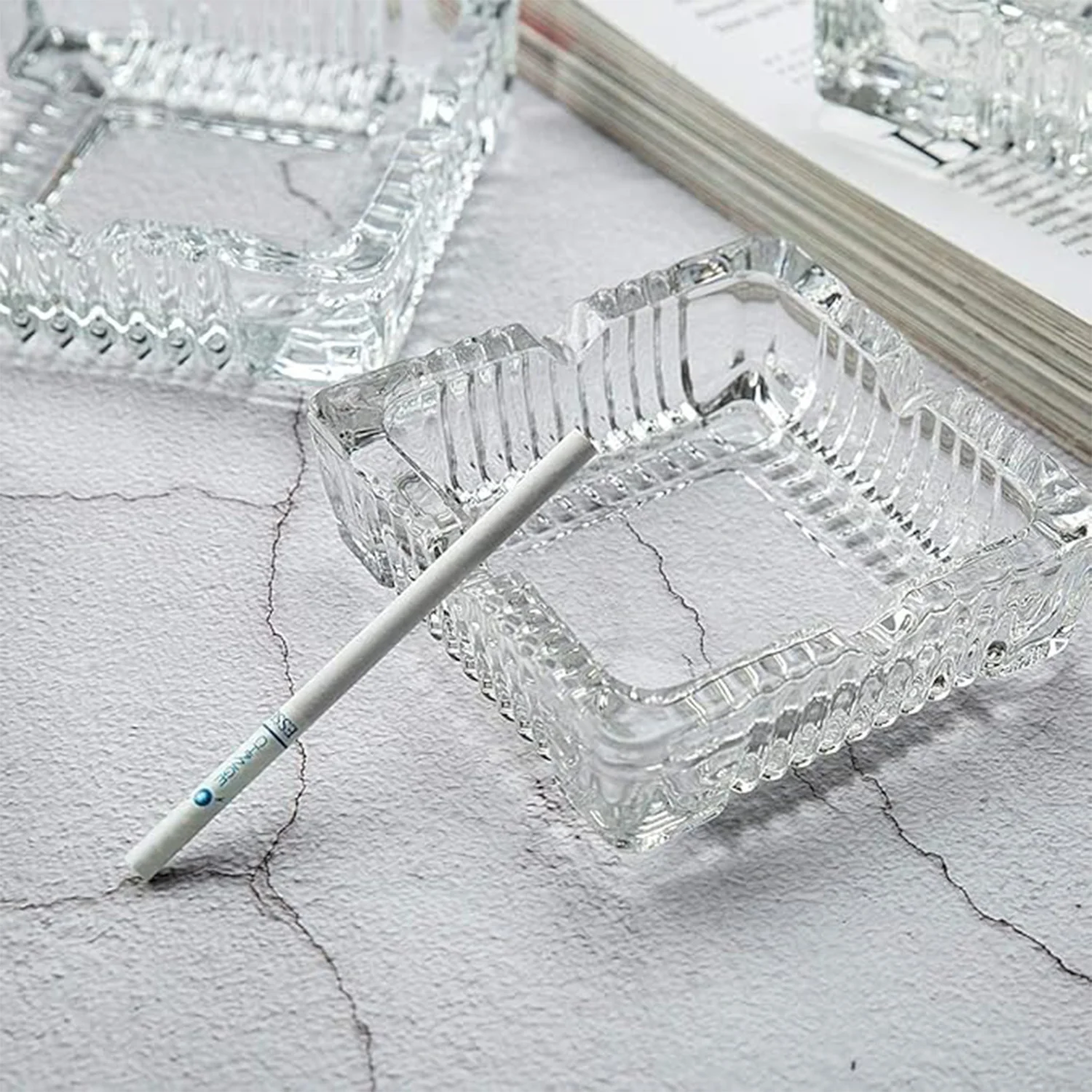 Square Glass Misti Crystal Quality Cigar Cigarette Ashtray - Image 7
