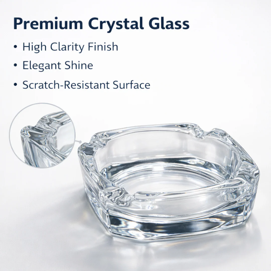 Glass Brunswick Crystal Quality Cigar Cigarette Ashtray - Image 4