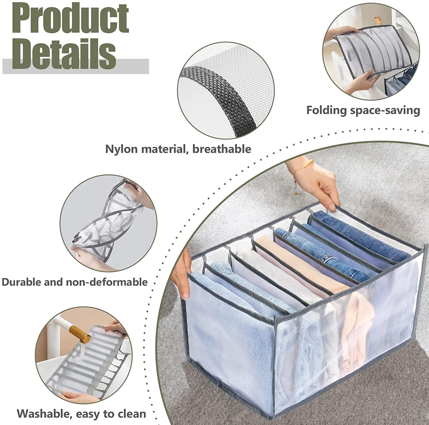 7 Grid Clothes Organizer for Wardrobe Storage - Image 6