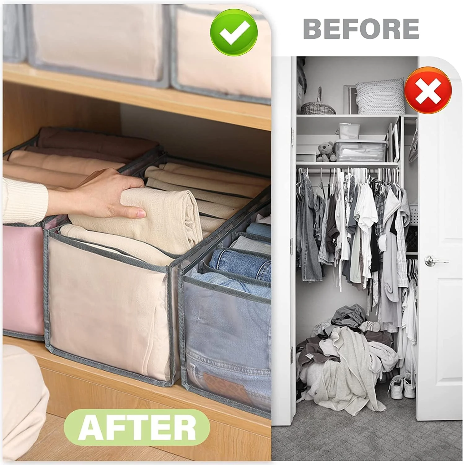 7 Grid Clothes Organizer for Wardrobe Storage - Image 8