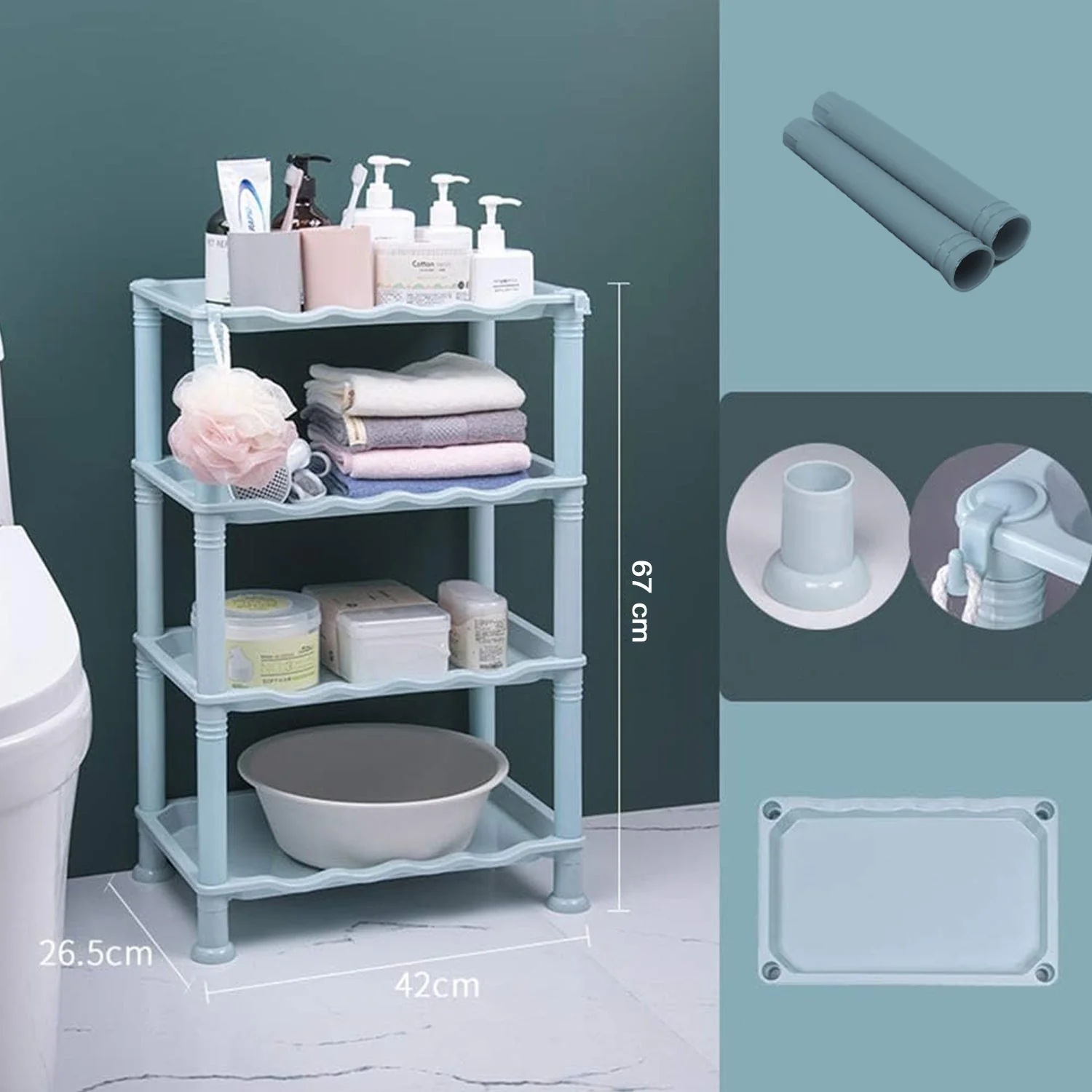 4 Layer Multifunctional Storage Shelf Organizer Narrow Storage Rack for Kitchen - Image 7