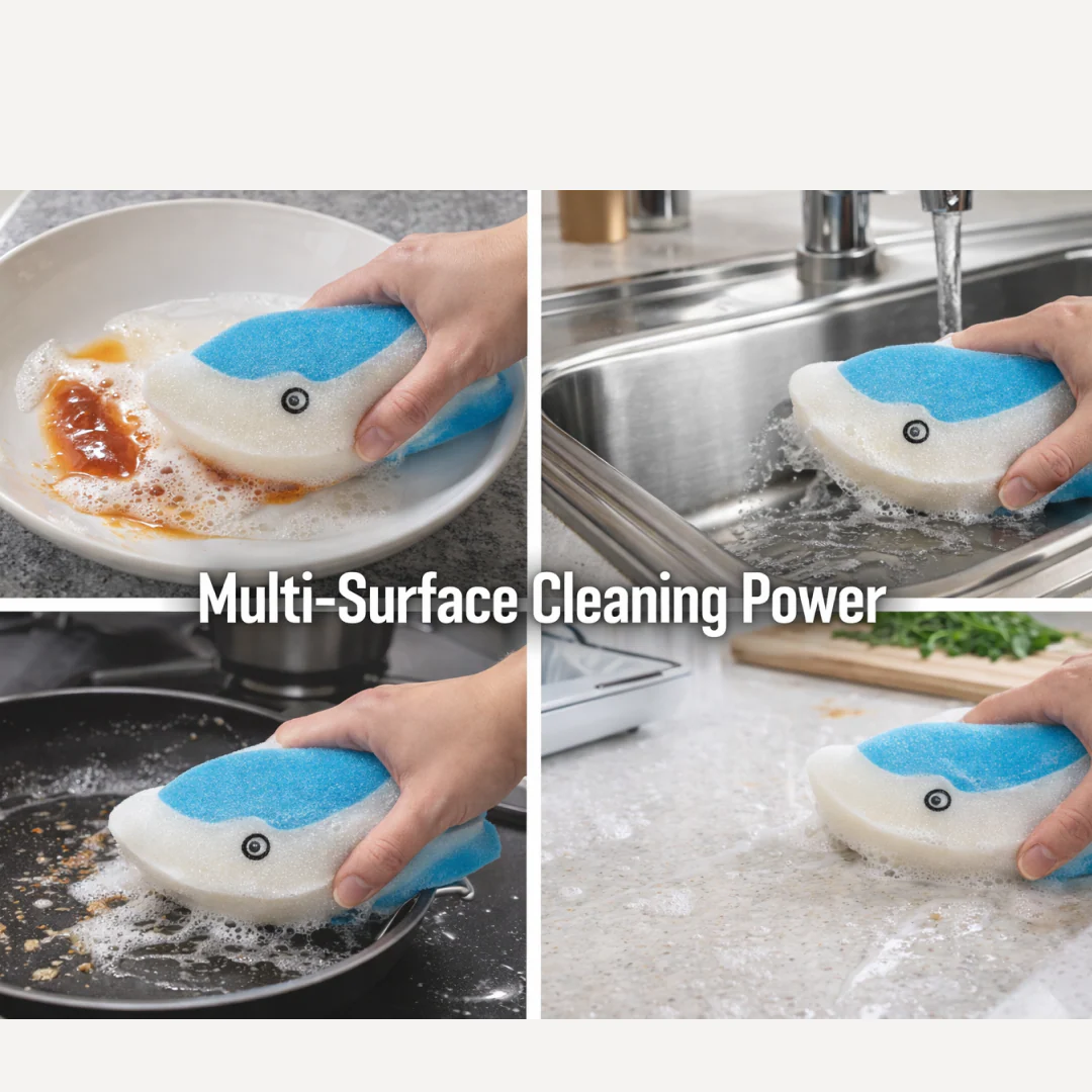 Dolfin Reusable Kitchen Sponge – Superior, Multi-Surface, Low Maintenance (1 Pc) - Image 2