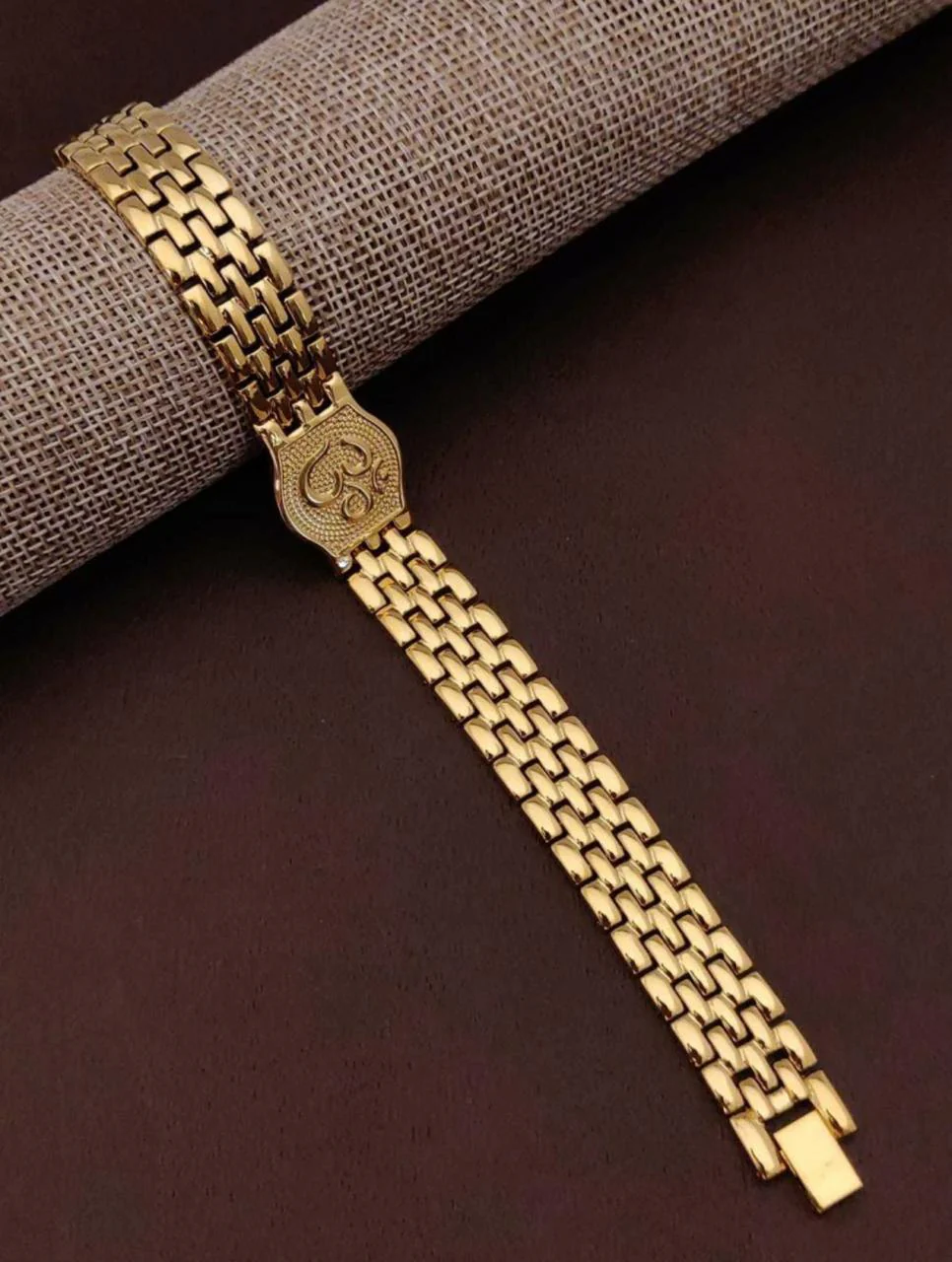 Om Premium Gold Brass Plated Bracelet | Spiritual Jewellery for Men &amp; Women - Image 2