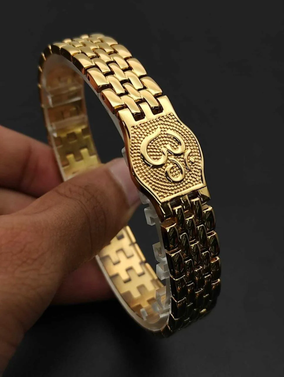 Om Premium Gold Brass Plated Bracelet | Spiritual Jewellery for Men &amp; Women - Image 4