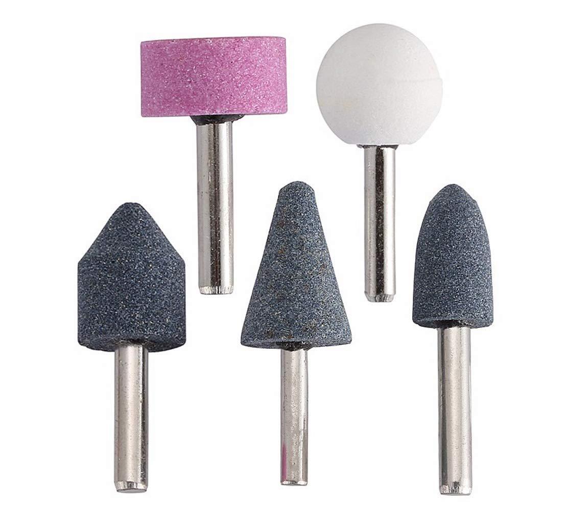 '-5 Pcs Shank Abrasive Mounted Stone (Multicolour) - Image 2
