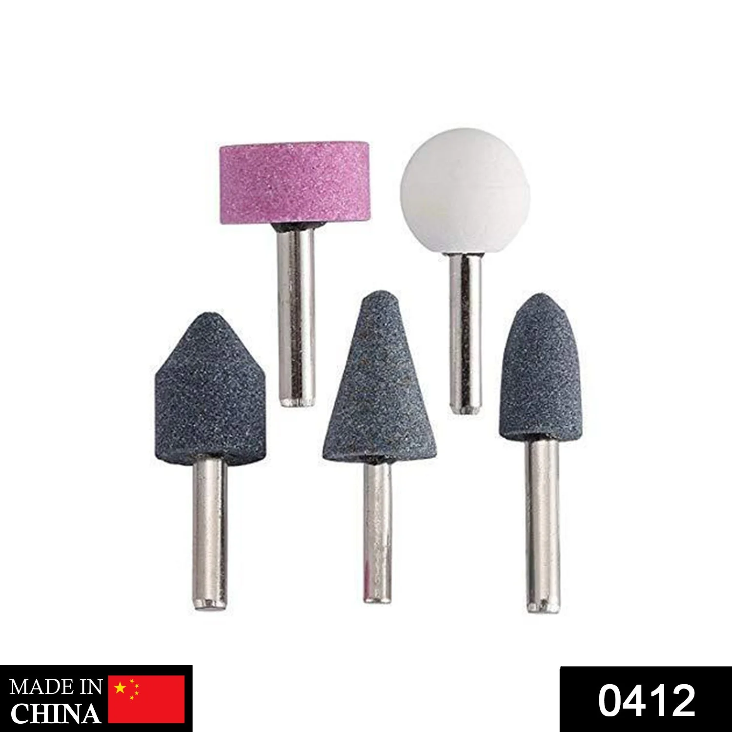 '-5 Pcs Shank Abrasive Mounted Stone (Multicolour) - Image 3