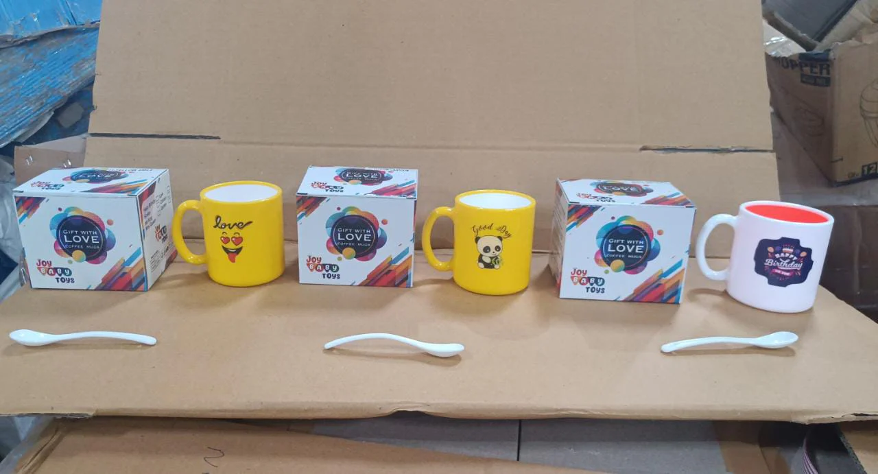 Mix Design & Color Coffee Mug With Spoon and box packing, Designer Mug with - Image 7