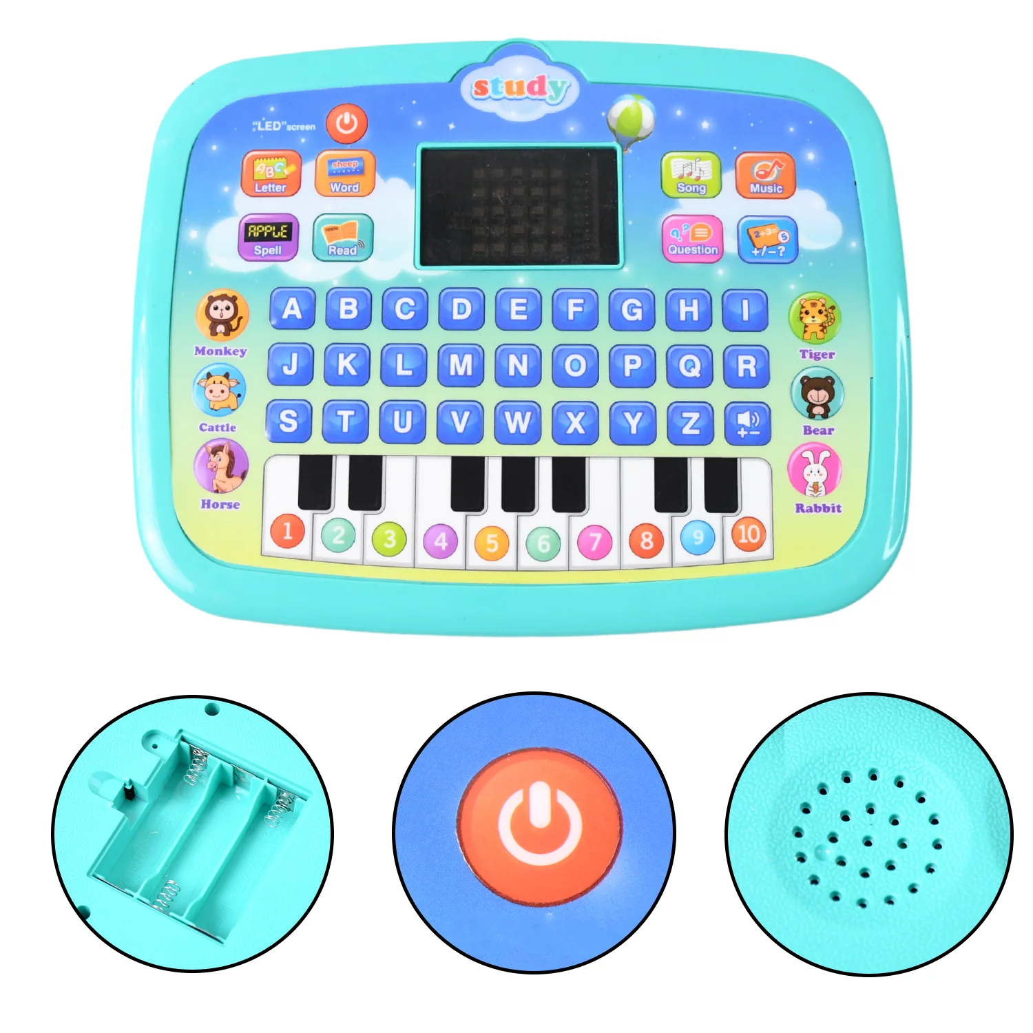Learning Educational Computer Kids Piano Laptop with LED Screen & Music - Image 3