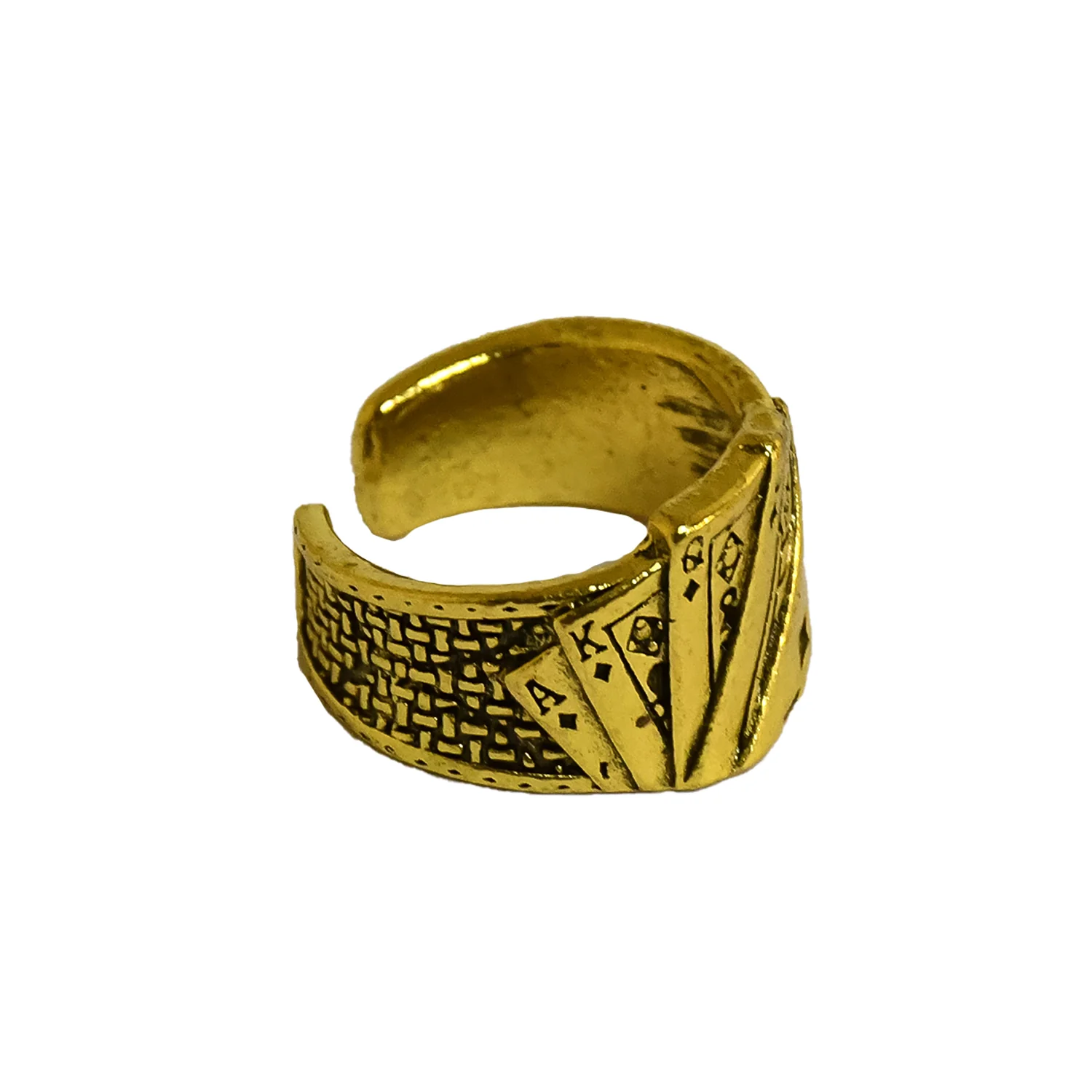 Mens Bikers Jewelry Poker Card Unique Gold Ring - Image 5