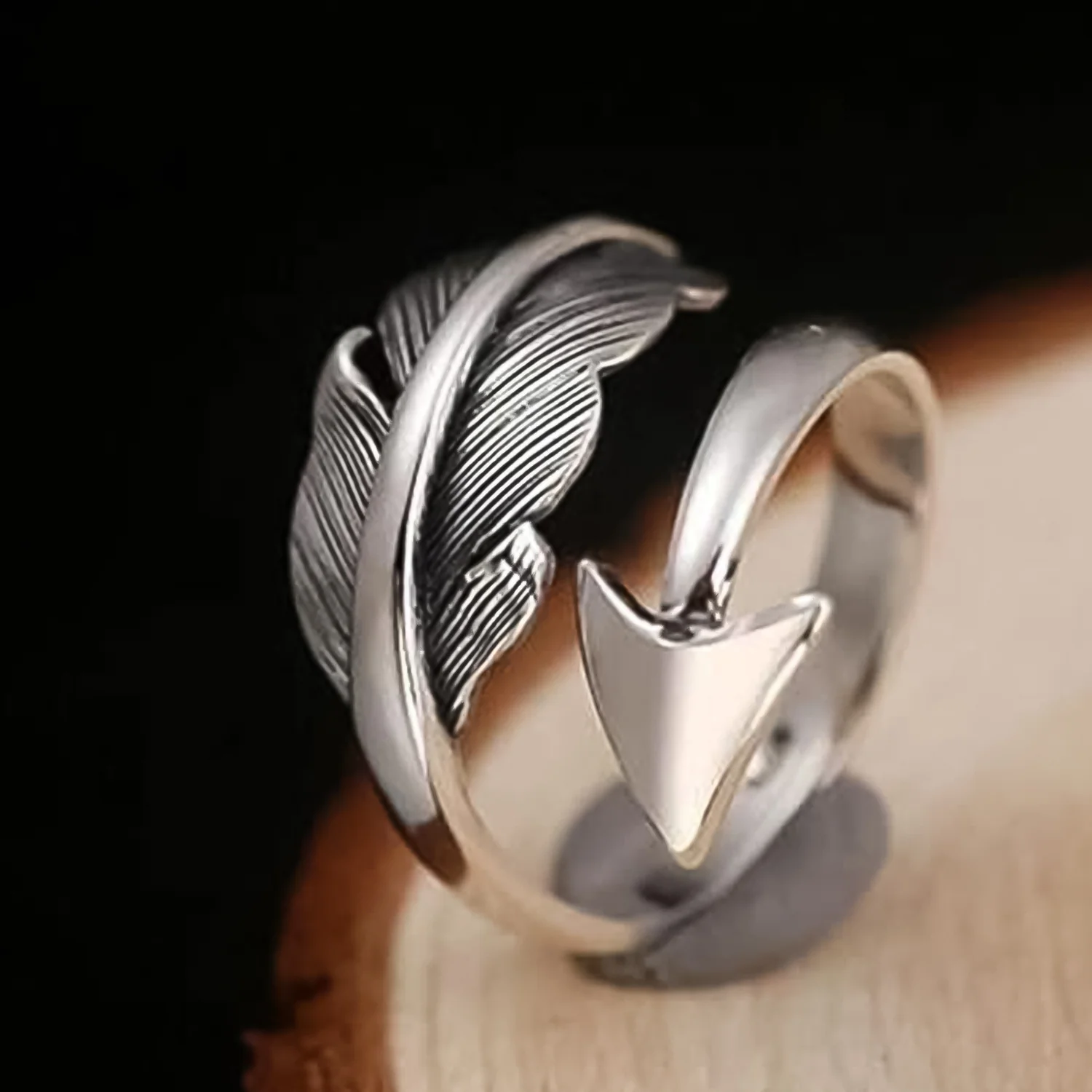 Fashionable Adjustable Arrow With Feather Ring - Image 2