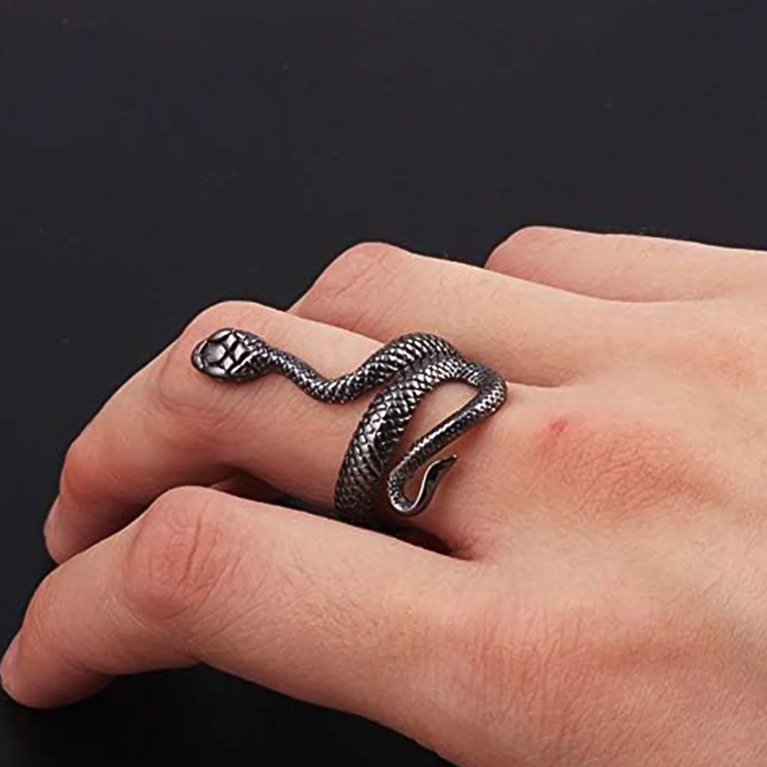 Black snake ring for men and boys - Image 5