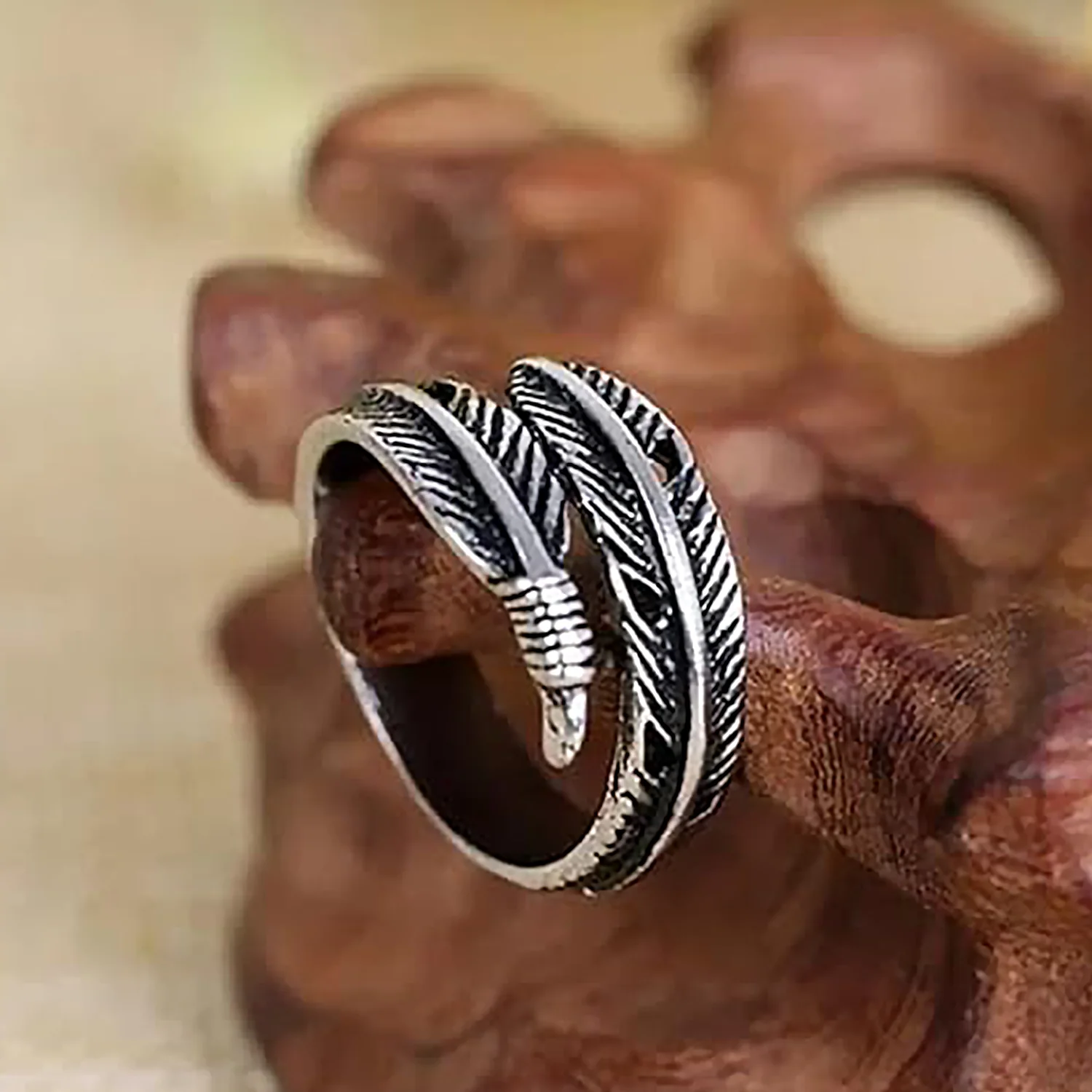 Boho Feather Ring, Gift for Her - Image 2