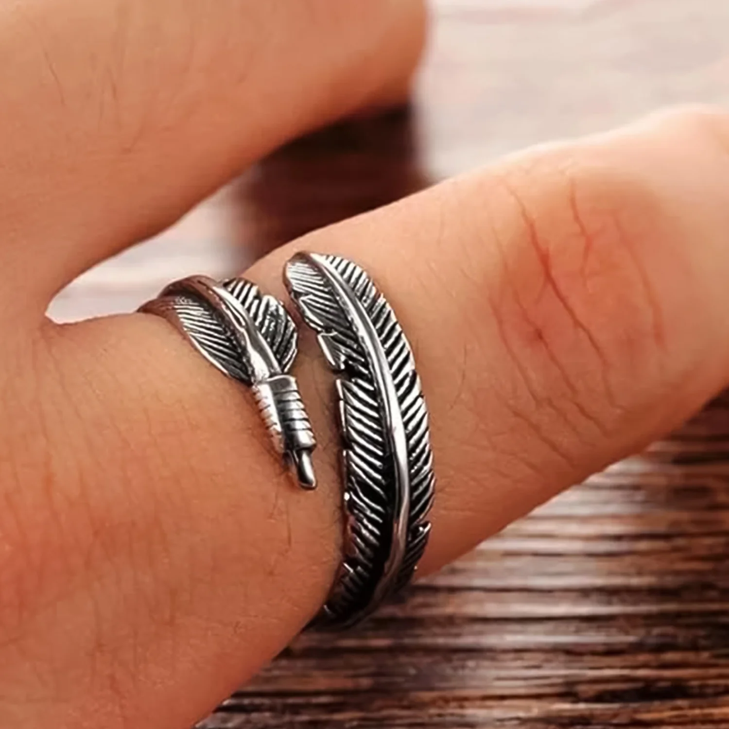 Boho Feather Ring, Gift for Her - Image 3