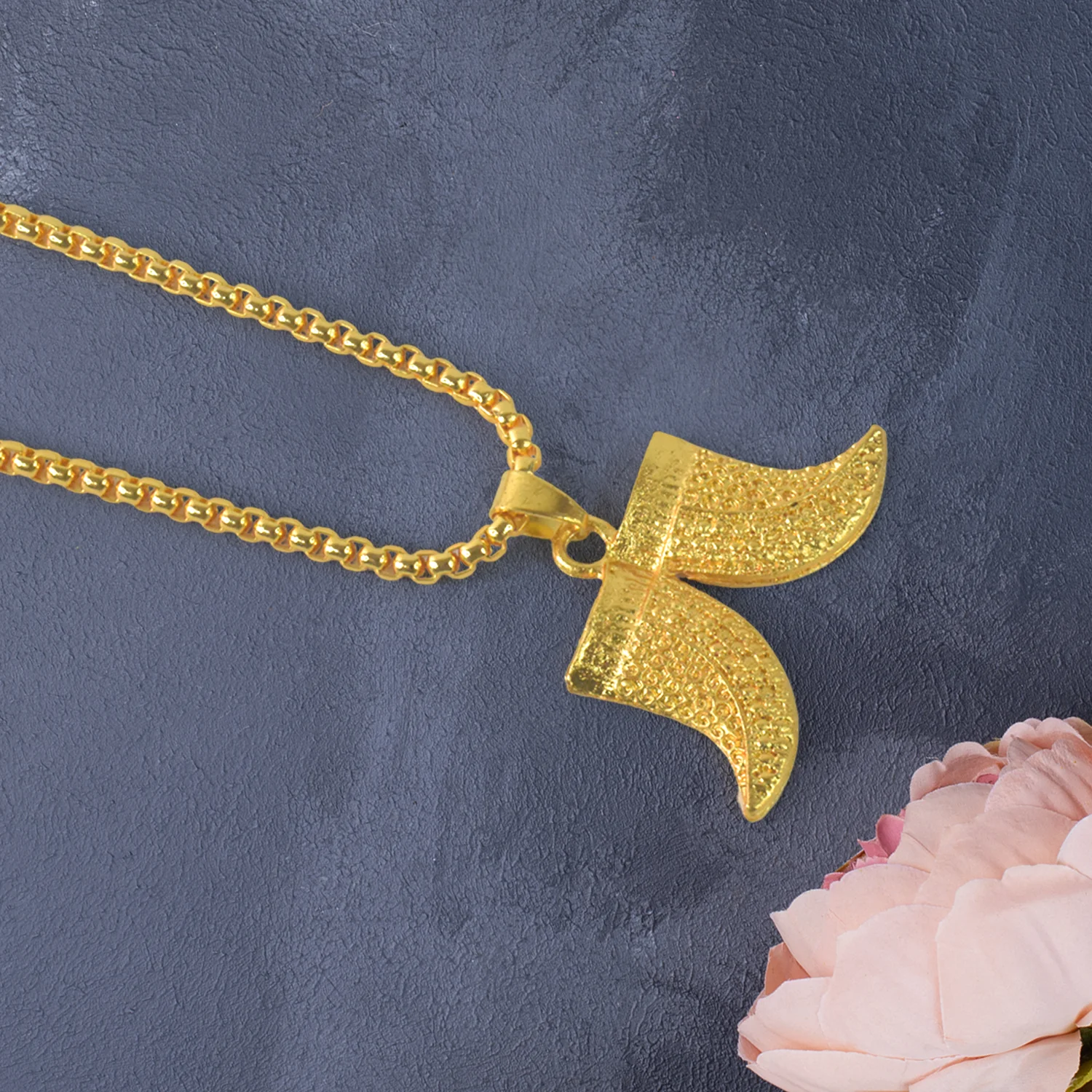 Gold plated Double Nail pandent with New Rassa chain for Men - Image 3