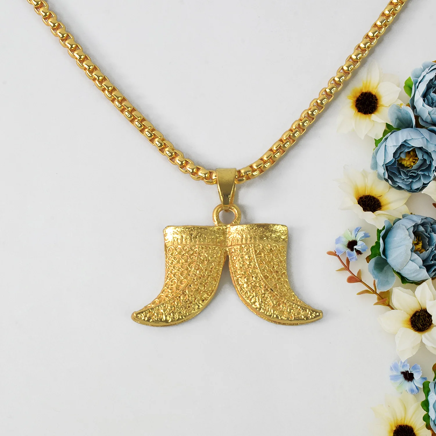 Gold plated Double Nail pandent with New Rassa chain for Men - Image 4