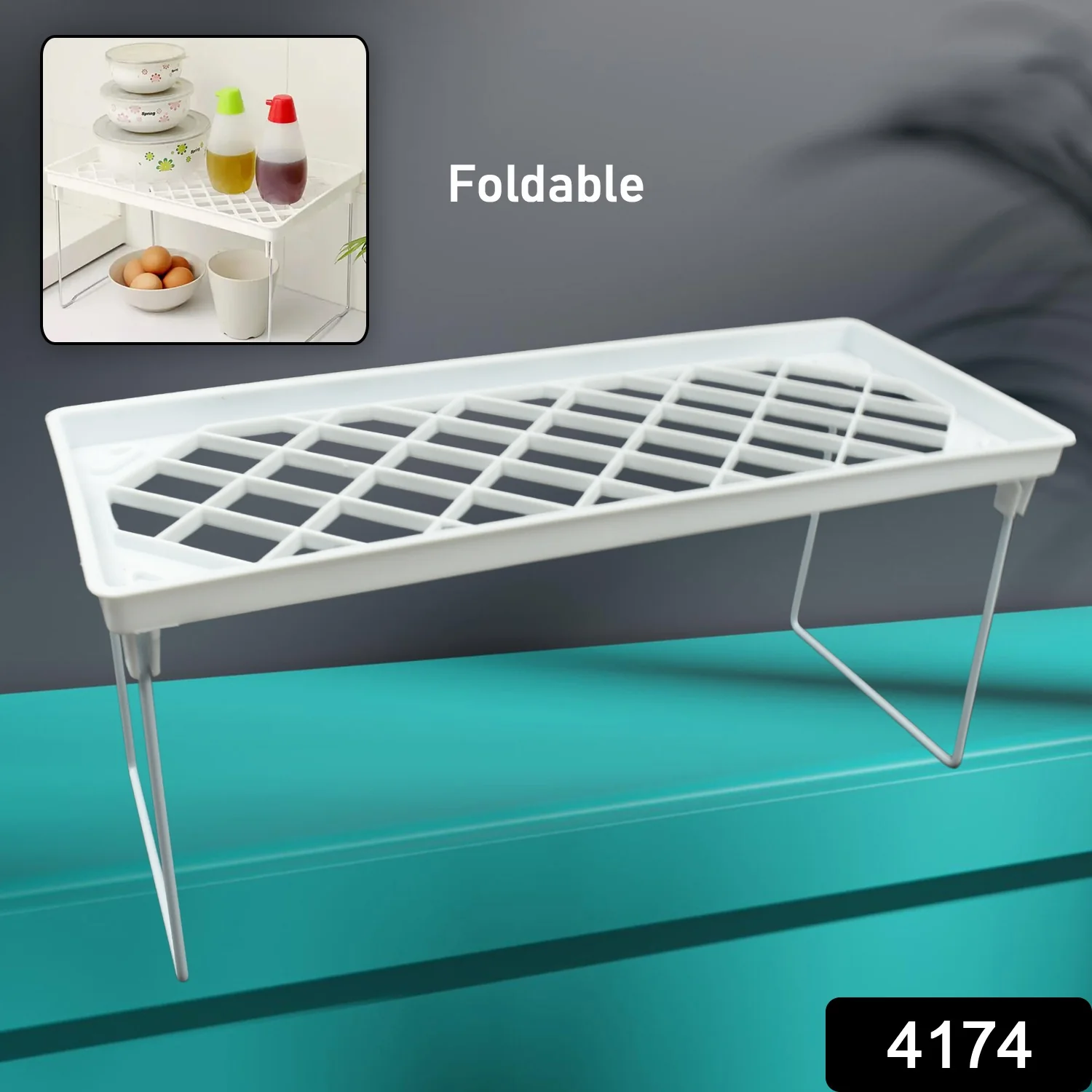 Folding Storage Organizer Stack Shelf Rack (1 Pc) - Image 2