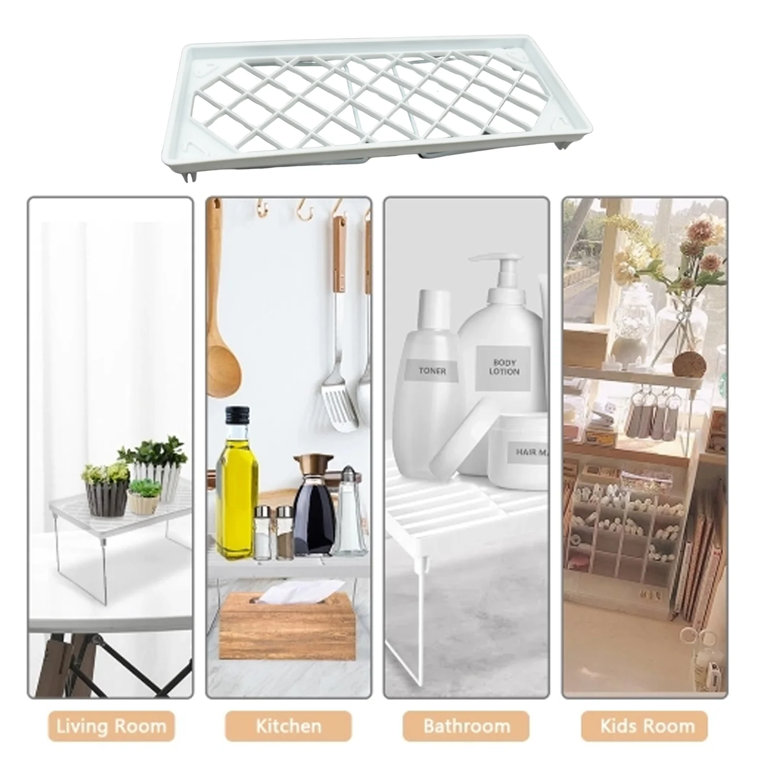 Folding Storage Organizer Stack Shelf Rack (1 Pc) - Image 4