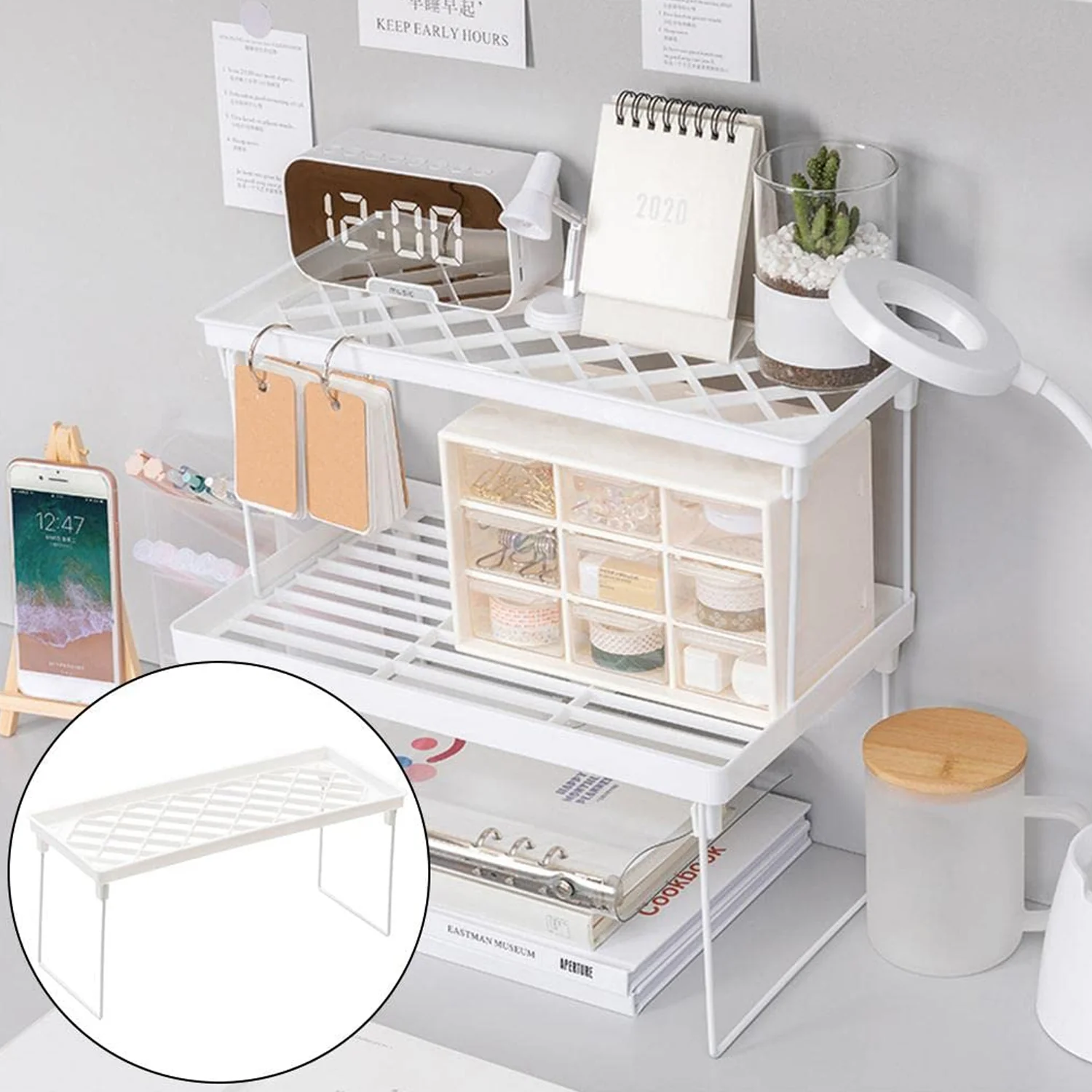 Folding Storage Organizer Stack Shelf Rack (1 Pc) - Image 6