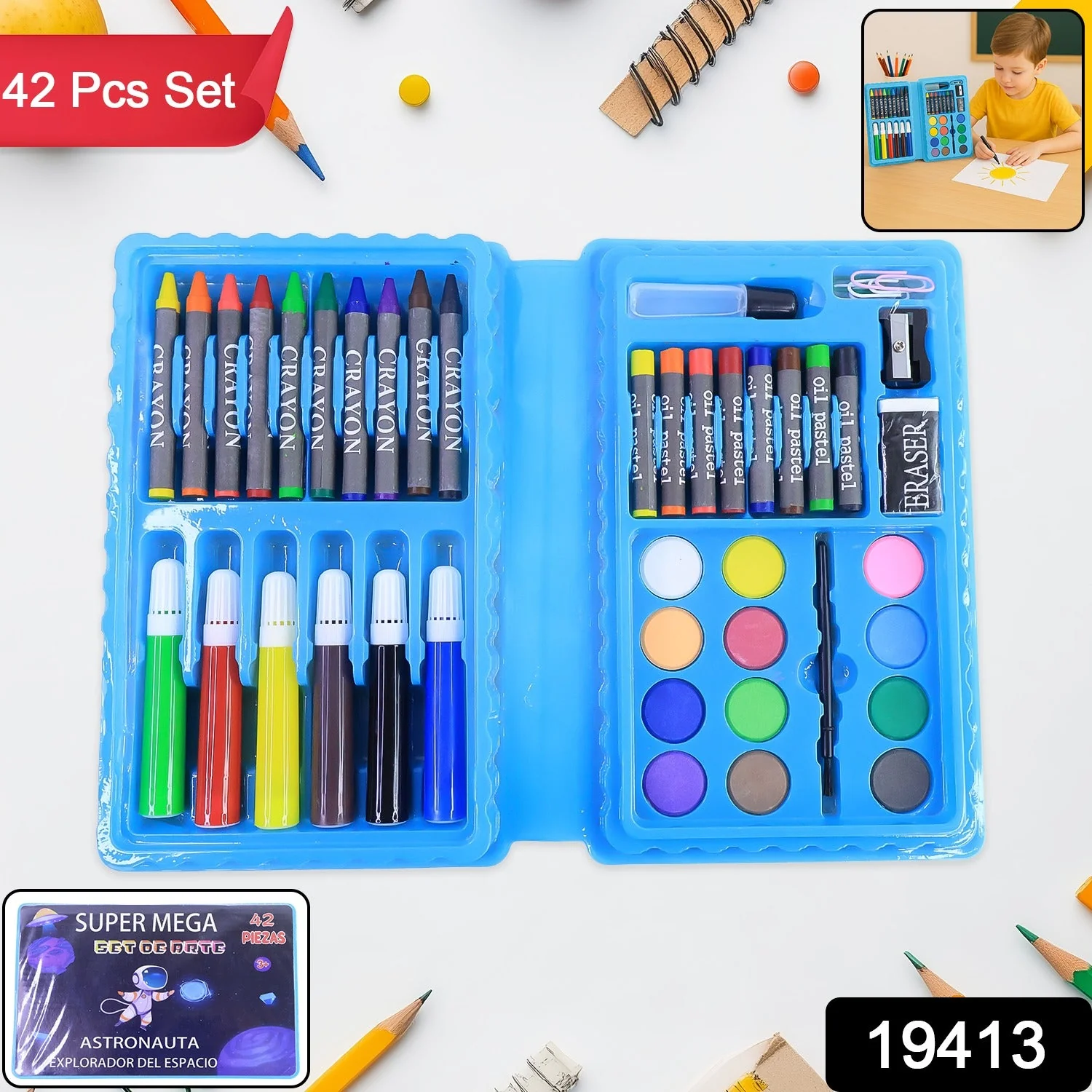 42-Piece Complete Kids Art & Craft Stationery Set - Image 2