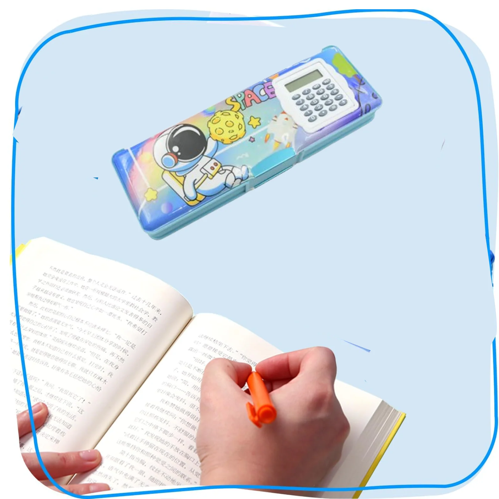 Magnetic Geometry Box - Double-Sided Pencil Case with Calculator for Students - Image 6