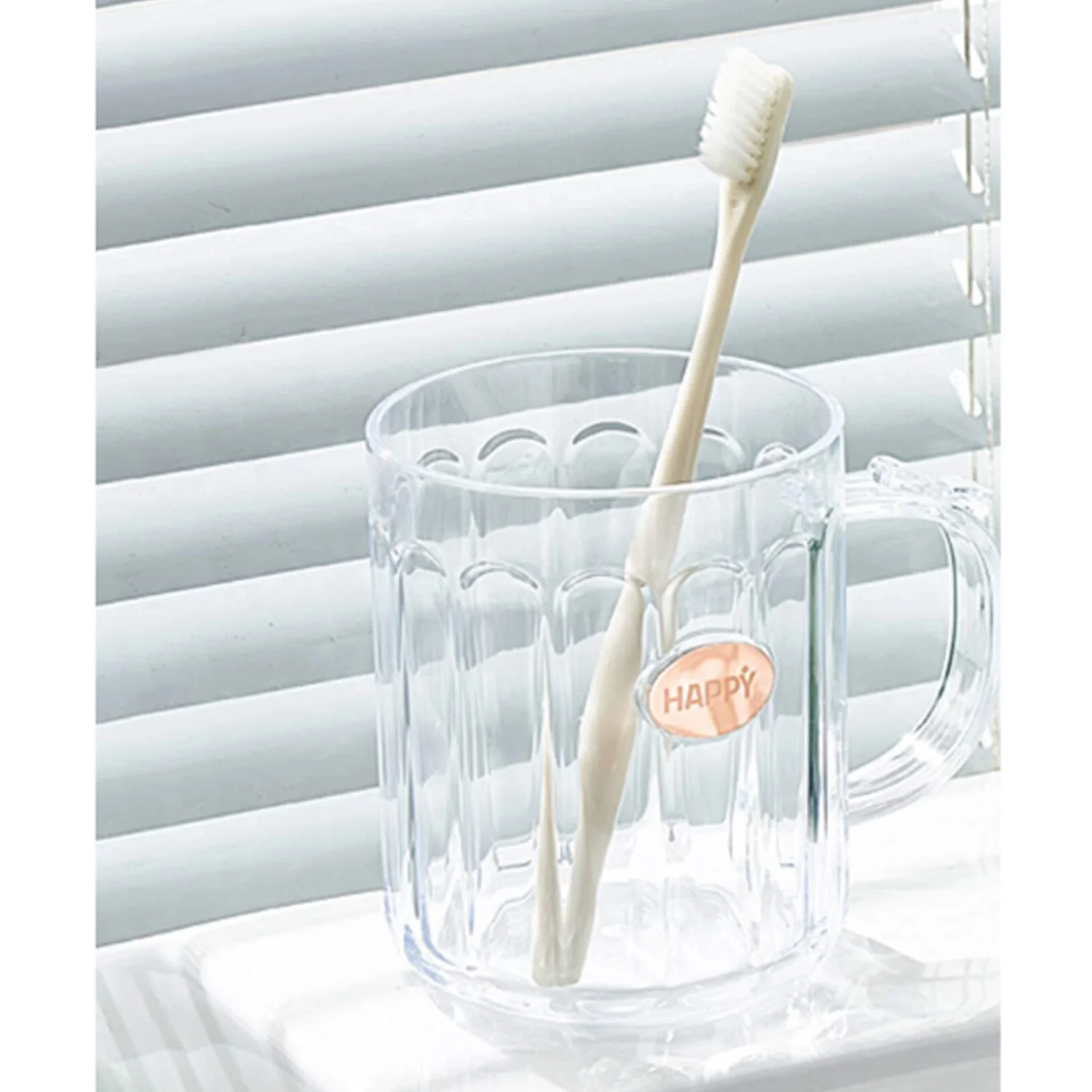 Multi-Purpose Plastic Cup, Toothpaste Holder Bathroom Cup Bathroom Cup With Slot Handle Mug Environmental Friendly Festival for Outdoor for Household  Gift For Anniversary and Birthday, (1 Pc) - Image 7