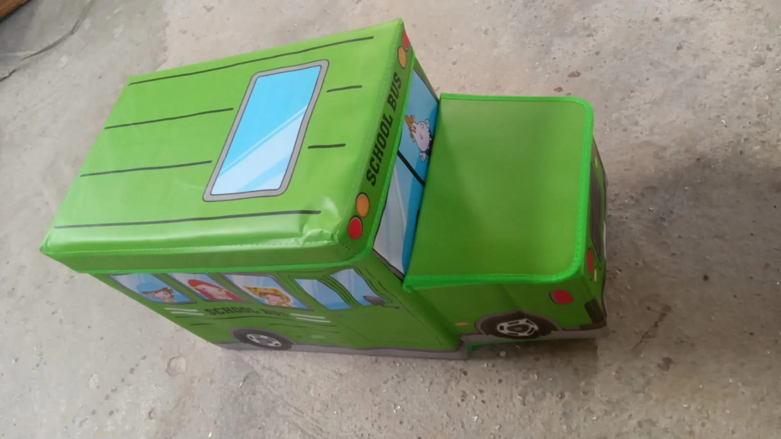 Foldable Bus Shape Toy Box Storage with Lid for Storage of Toys Basket Useful as Toy Organizer mountable Racks Surface Multipurpose Basket for Kids Wardrobe Cabinet Wood with Cloth Cover For Home Decor Books, Game, Baby Cloth (Mix Color & Design ) - Image 11