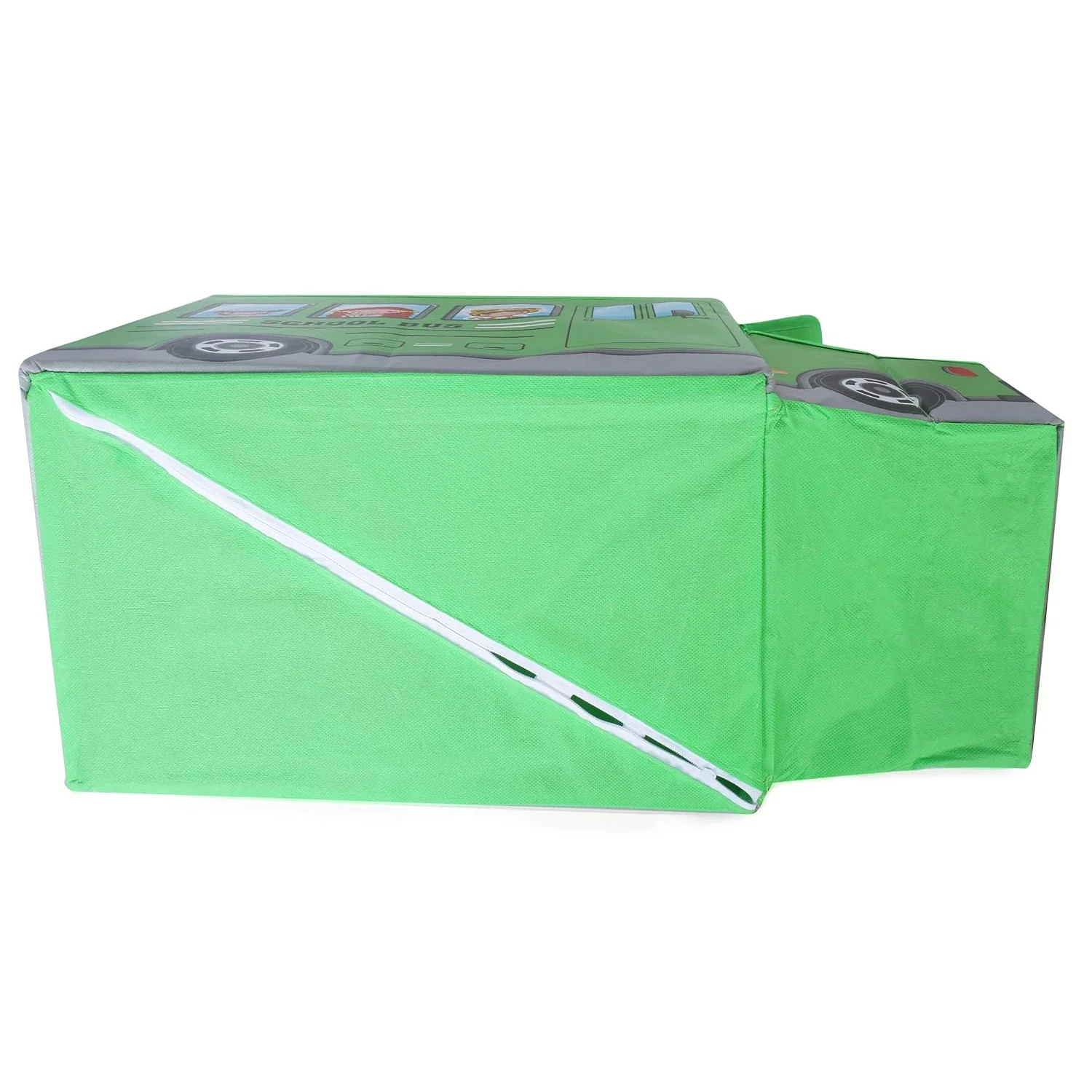 Foldable Bus Shape Toy Box Storage with Lid for Storage of Toys Basket Useful as Toy Organizer mountable Racks Surface Multipurpose Basket for Kids Wardrobe Cabinet Wood with Cloth Cover For Home Decor Books, Game, Baby Cloth (Mix Color & Design ) - Image 9