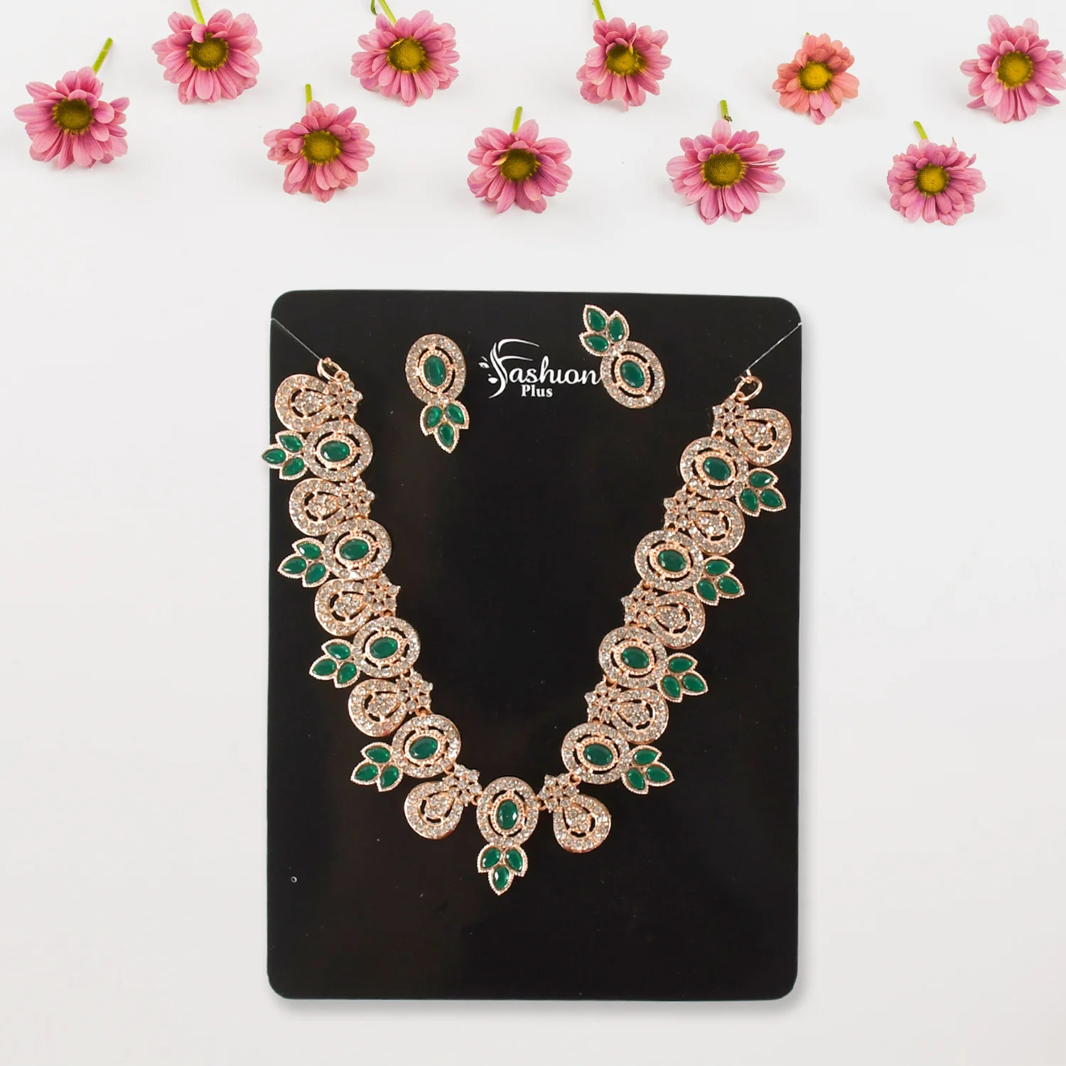 Elegant Green Necklace Set - Image 2