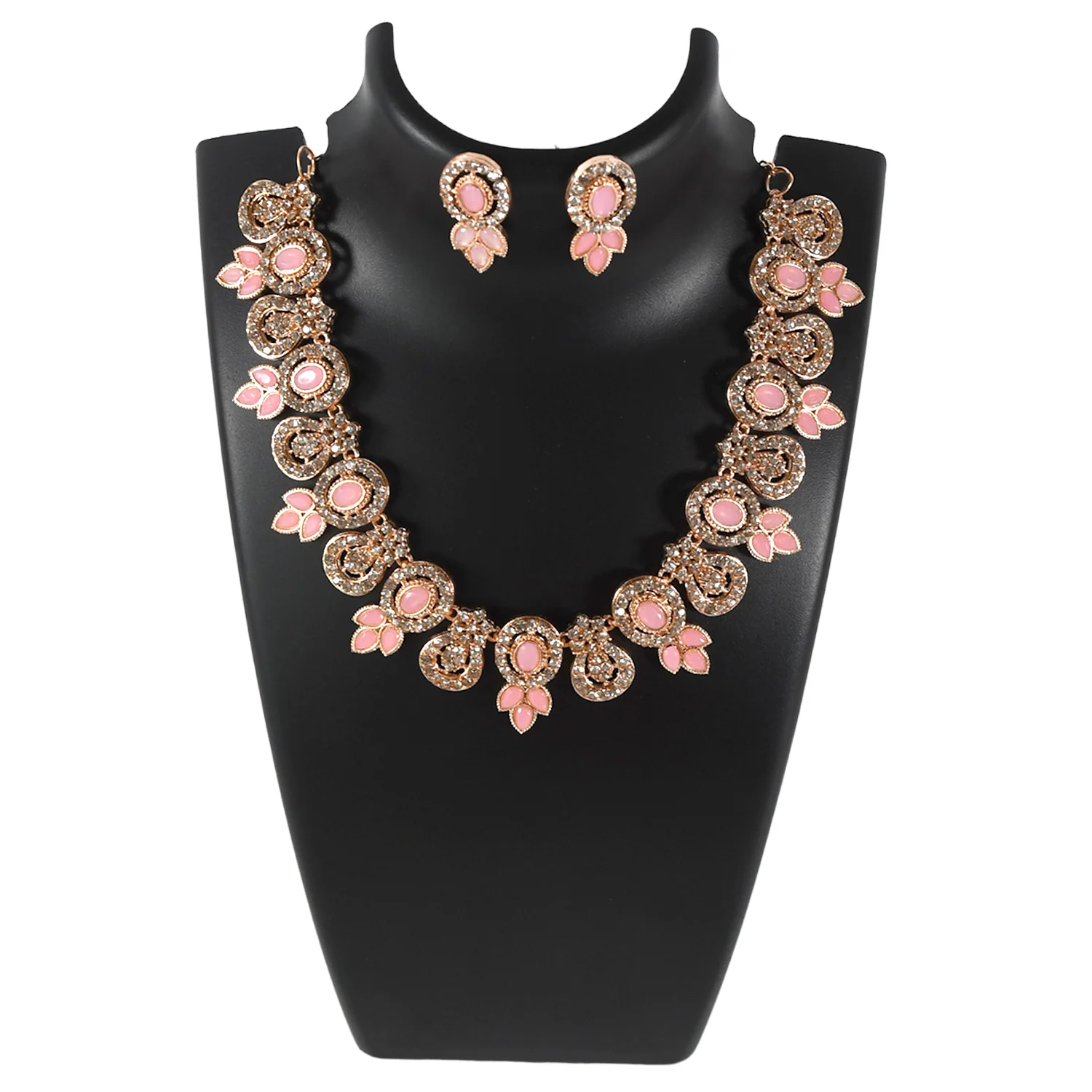 Pink & White Diamond Necklace Set - Image 5