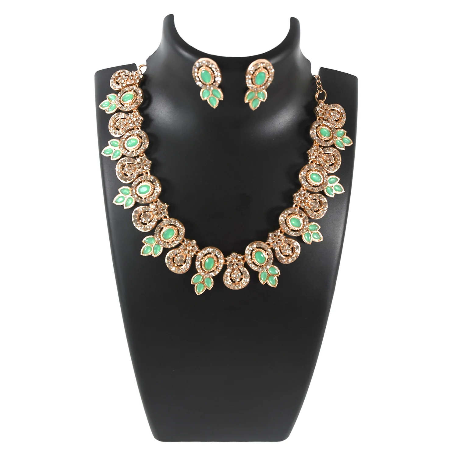 Green & White Diamond Necklace Set - Image 5