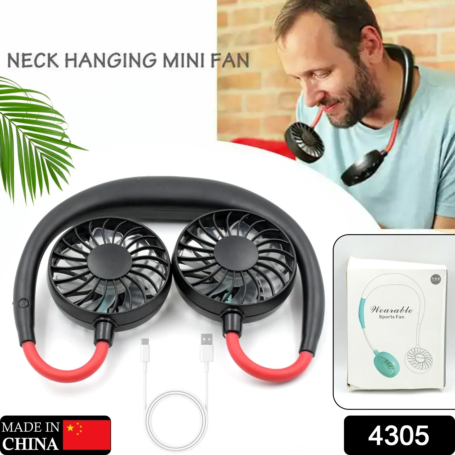 Portable USB Rechargeable Neck Fan – Hands-Free Cooling Fan - Image 2