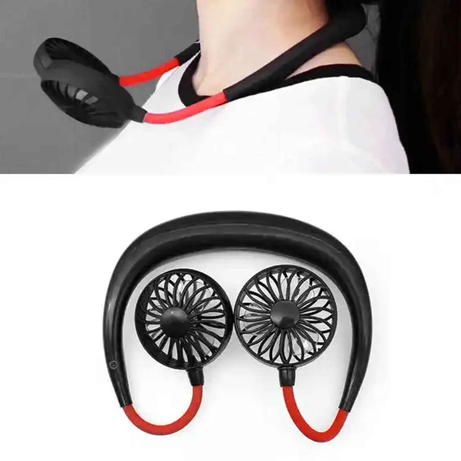 Portable USB Rechargeable Neck Fan – Hands-Free Cooling Fan - Image 6