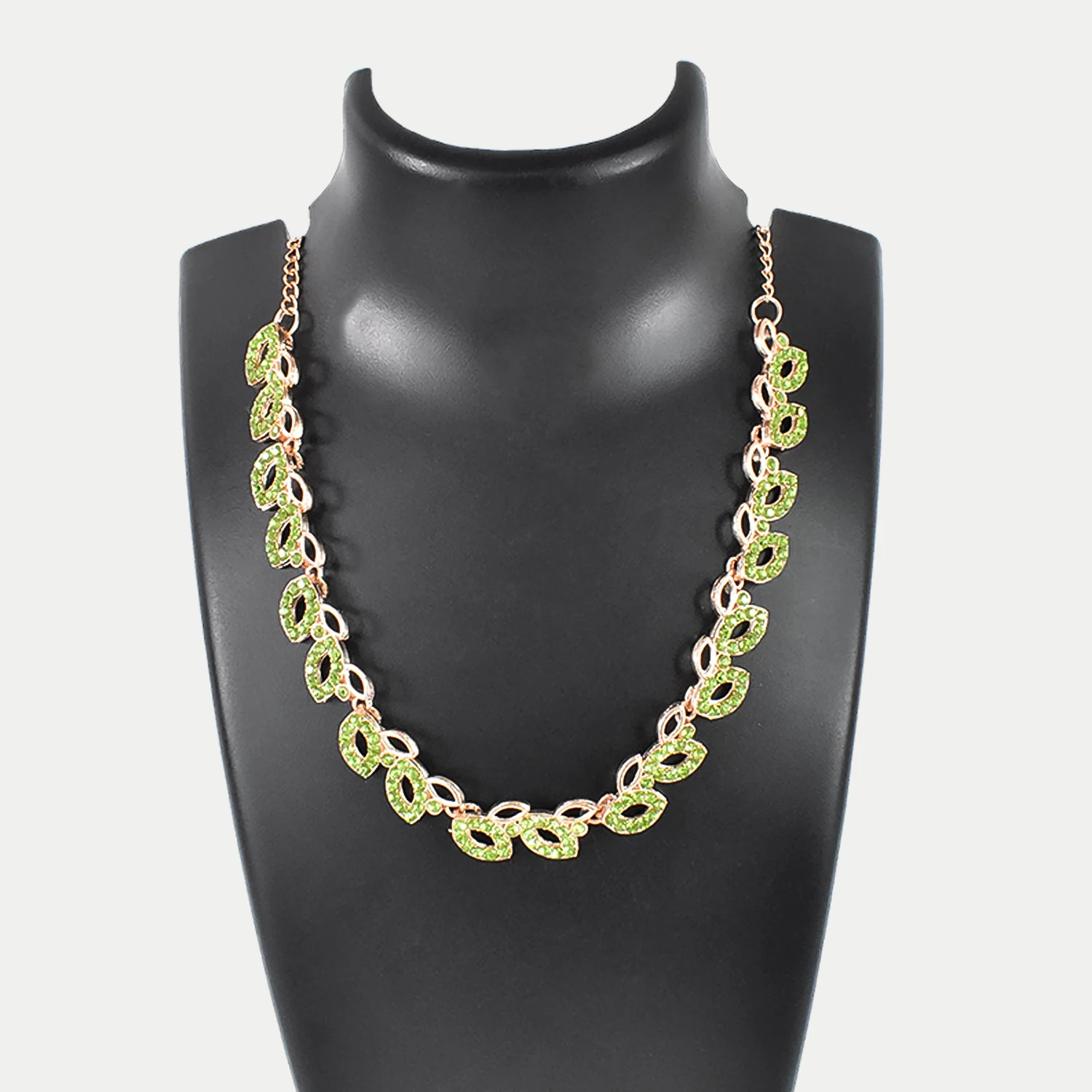 American Diamond Studded Floral Shaped Necklace With Earrings - Image 5