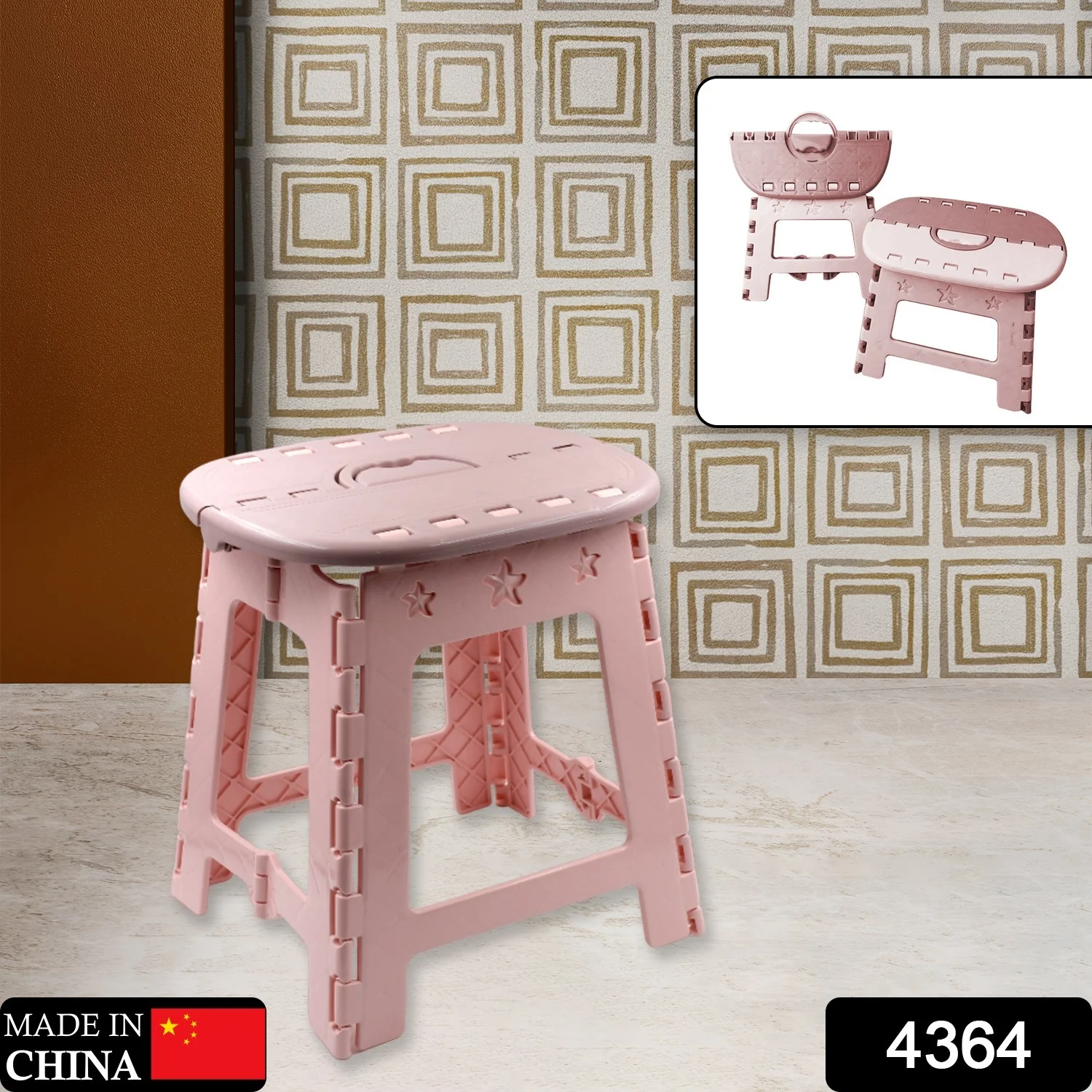 Folding Stool, Portable Travel Stool, Environmentally Friendly PP Material Stool,Portable folding stool folding chair stool folding chair with portable outdoor camping hiking, Stool Chair Folding Stool for Home Use Household (1 pc) - Image 2