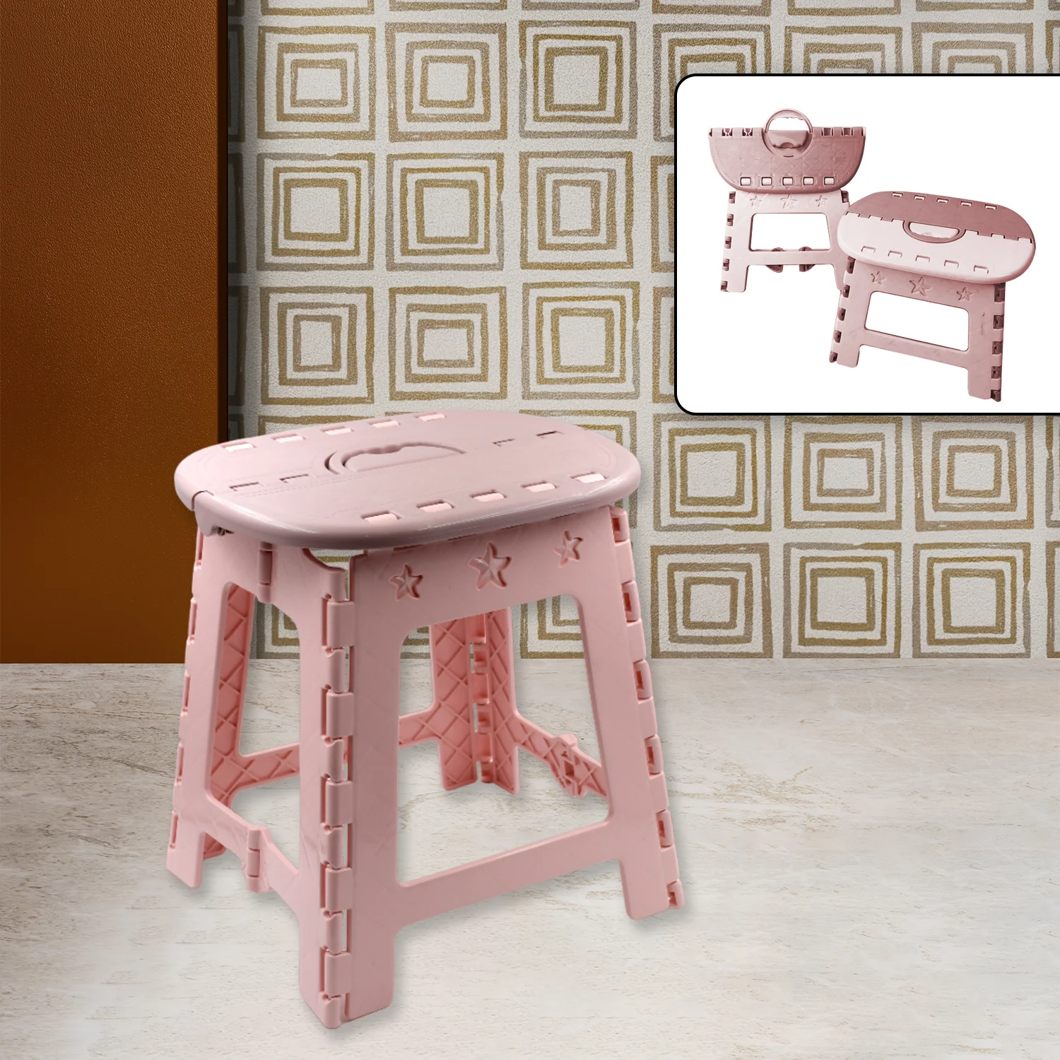 Folding Stool, Portable Travel Stool, Environmentally Friendly PP Material Stool,Portable folding stool folding chair stool folding chair with portable outdoor camping hiking, Stool Chair Folding Stool for Home Use Household (1 pc) - Image 6